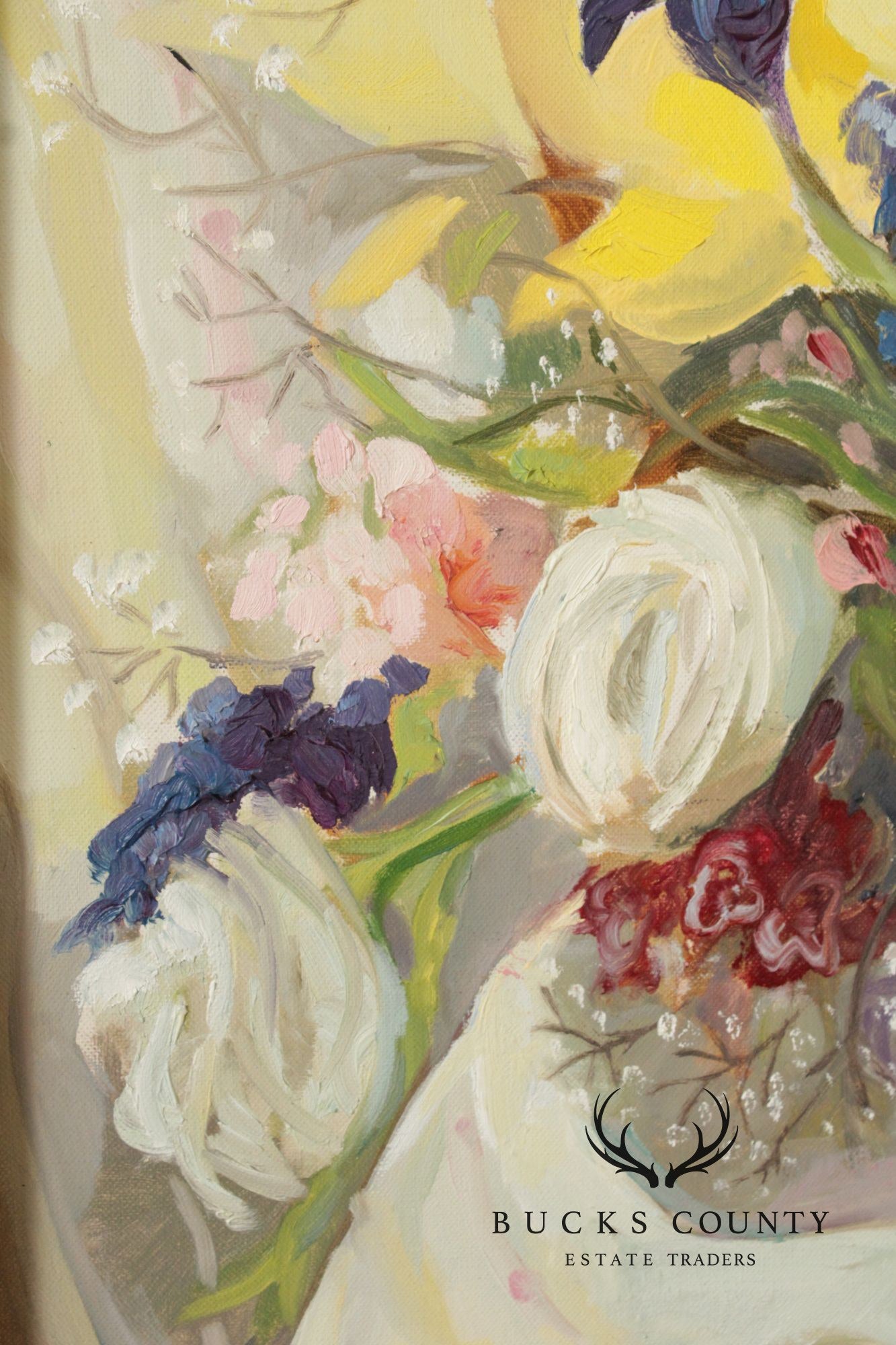 Italian Floral Still-Life Oil Painting, Artist Signed