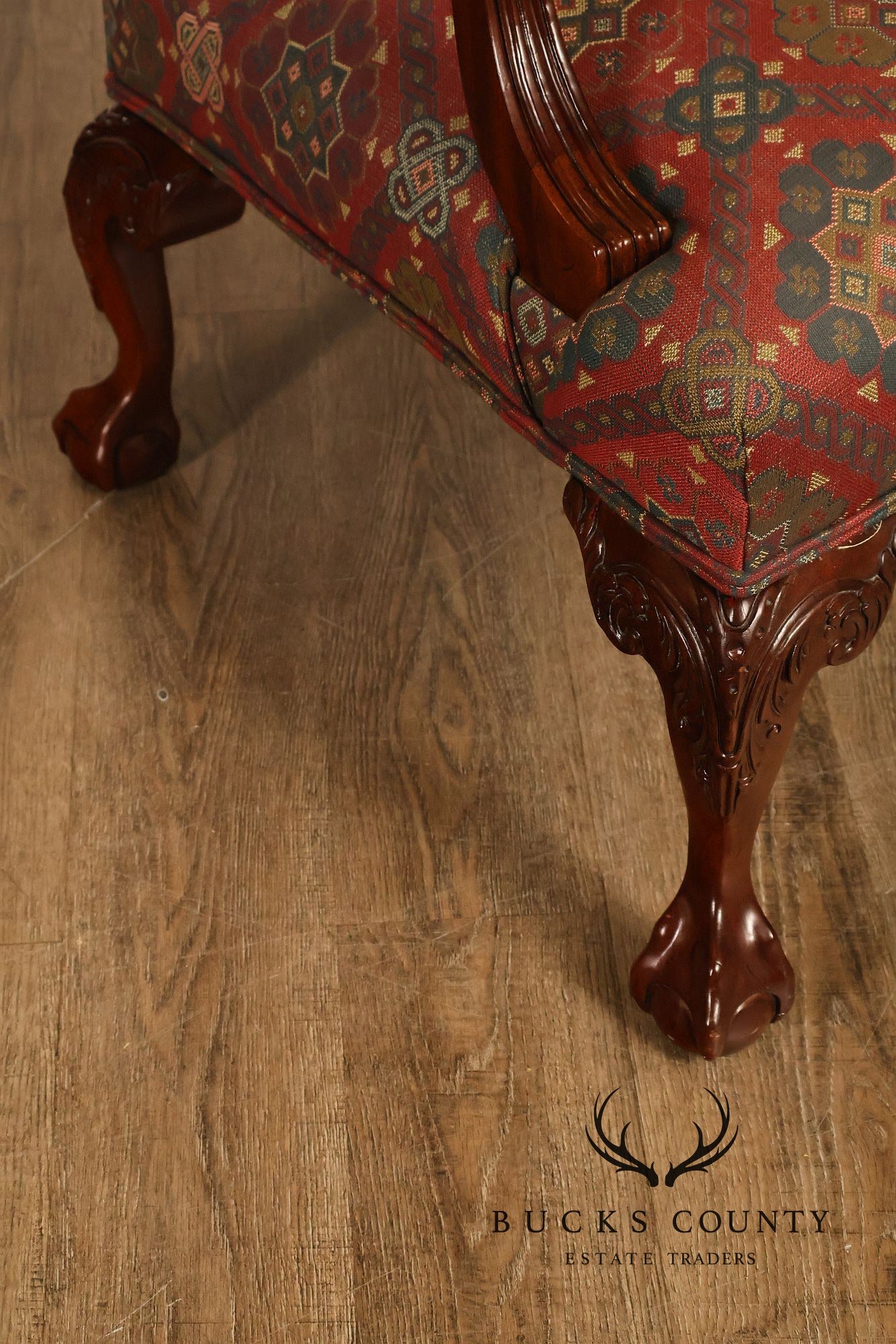 Henredon Chippendale Style Mahogany Library Armchair