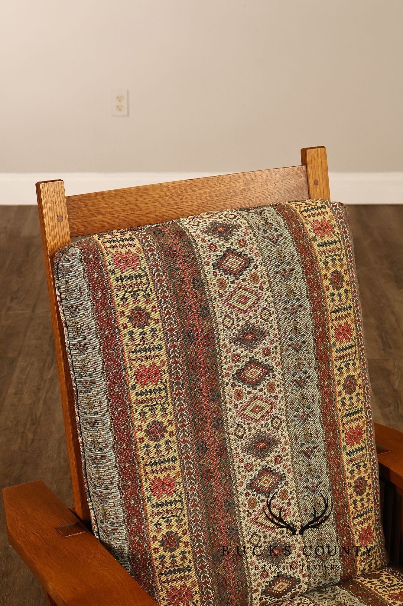 Stickley Mission Collection Oak Compact Morris Chair With Loose Cushions