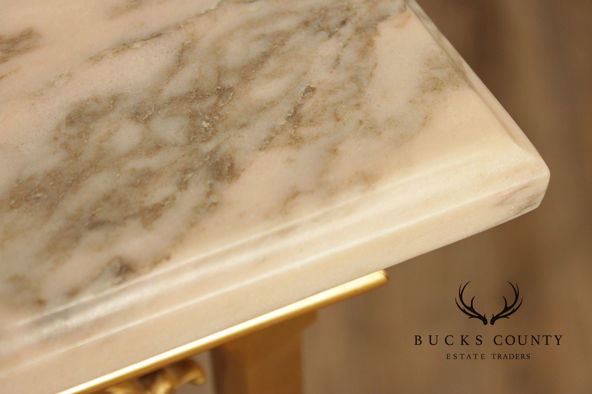 Italian Marble Top Gilt Bronze Console Table