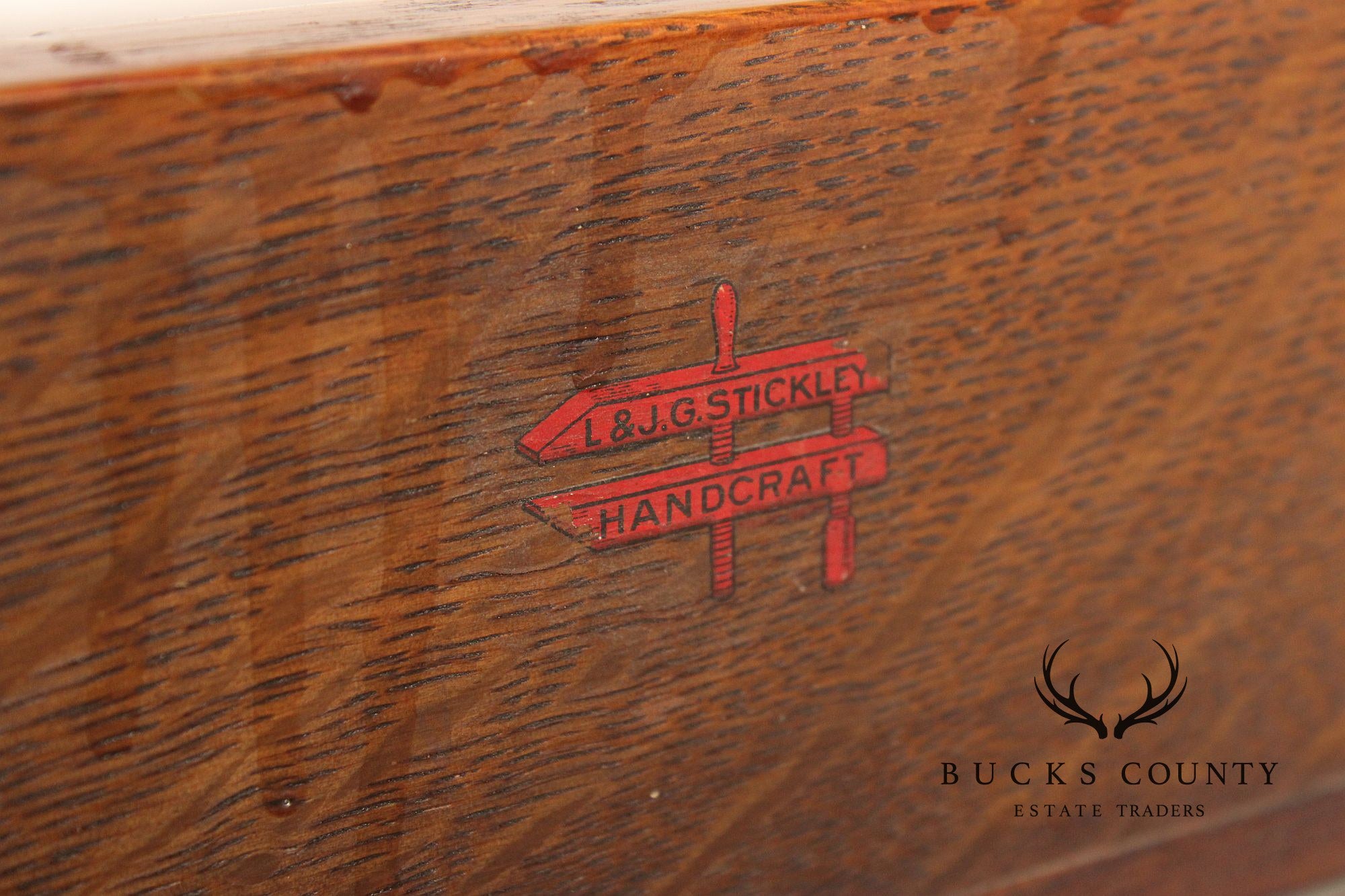 Antique L. & J.G. Stickley Mission Oak Tall Chest of Drawers