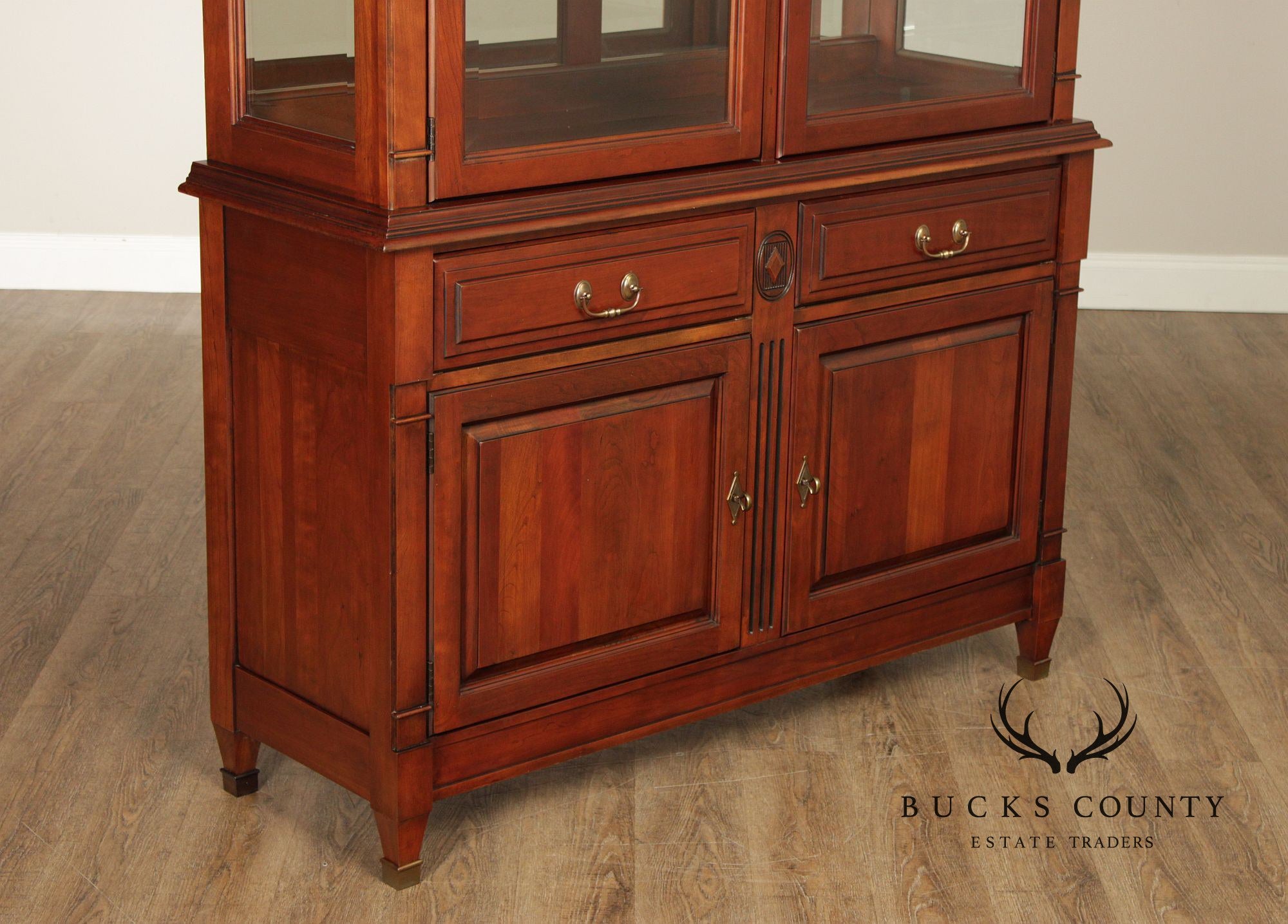 Harden Solid Cherry Lighted Display China Cabinet
