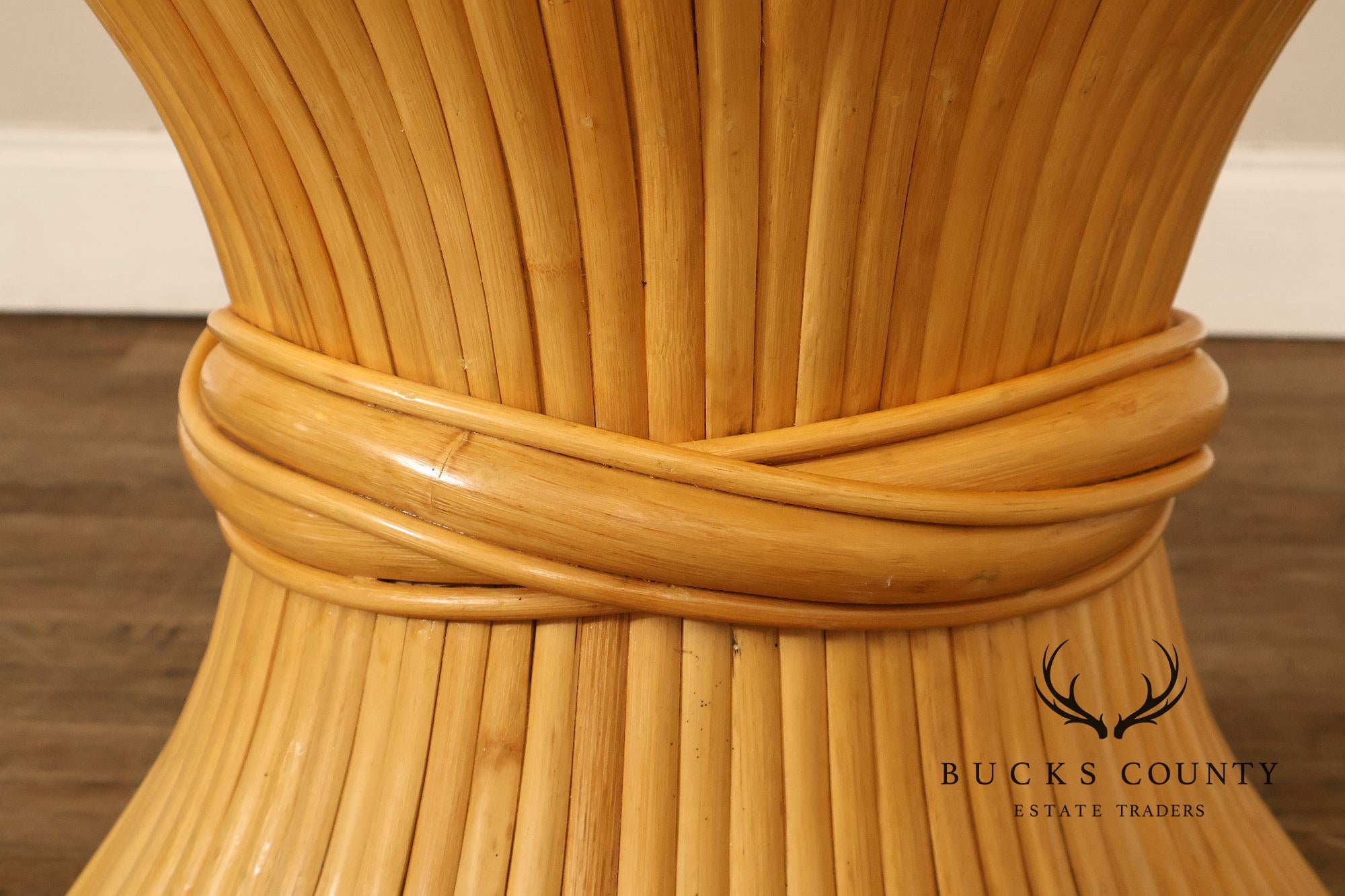 Vintage Pair of Wheat Sheaf End Tables