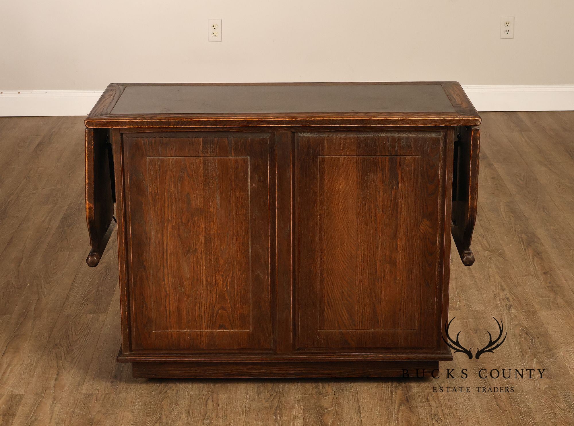 Jamestown Lounge Co. Gothic Revival Vintage Oak Drop-Leaf Server
