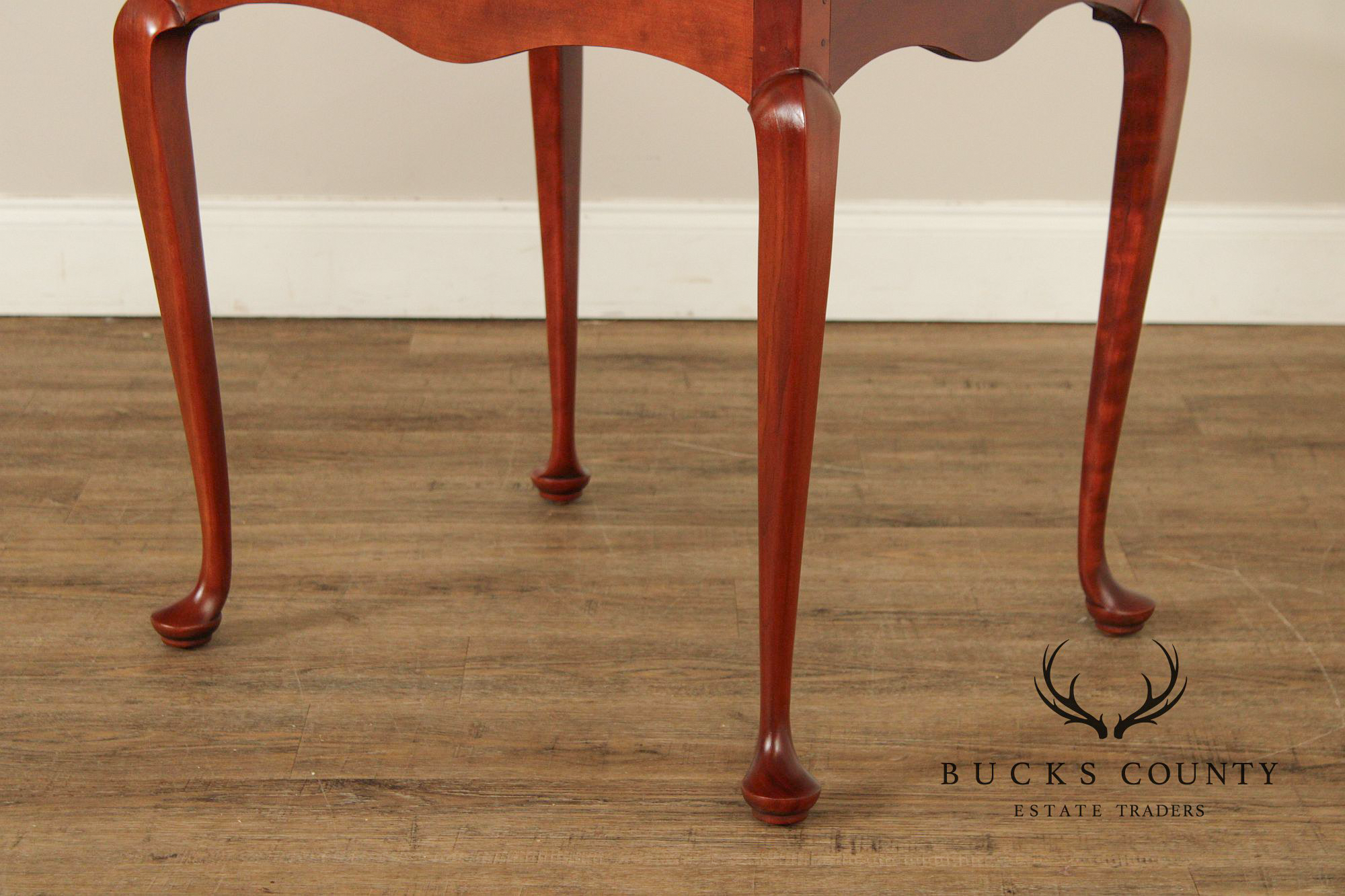 Queen Anne Style Bench Made Pair of Cherry End Tables