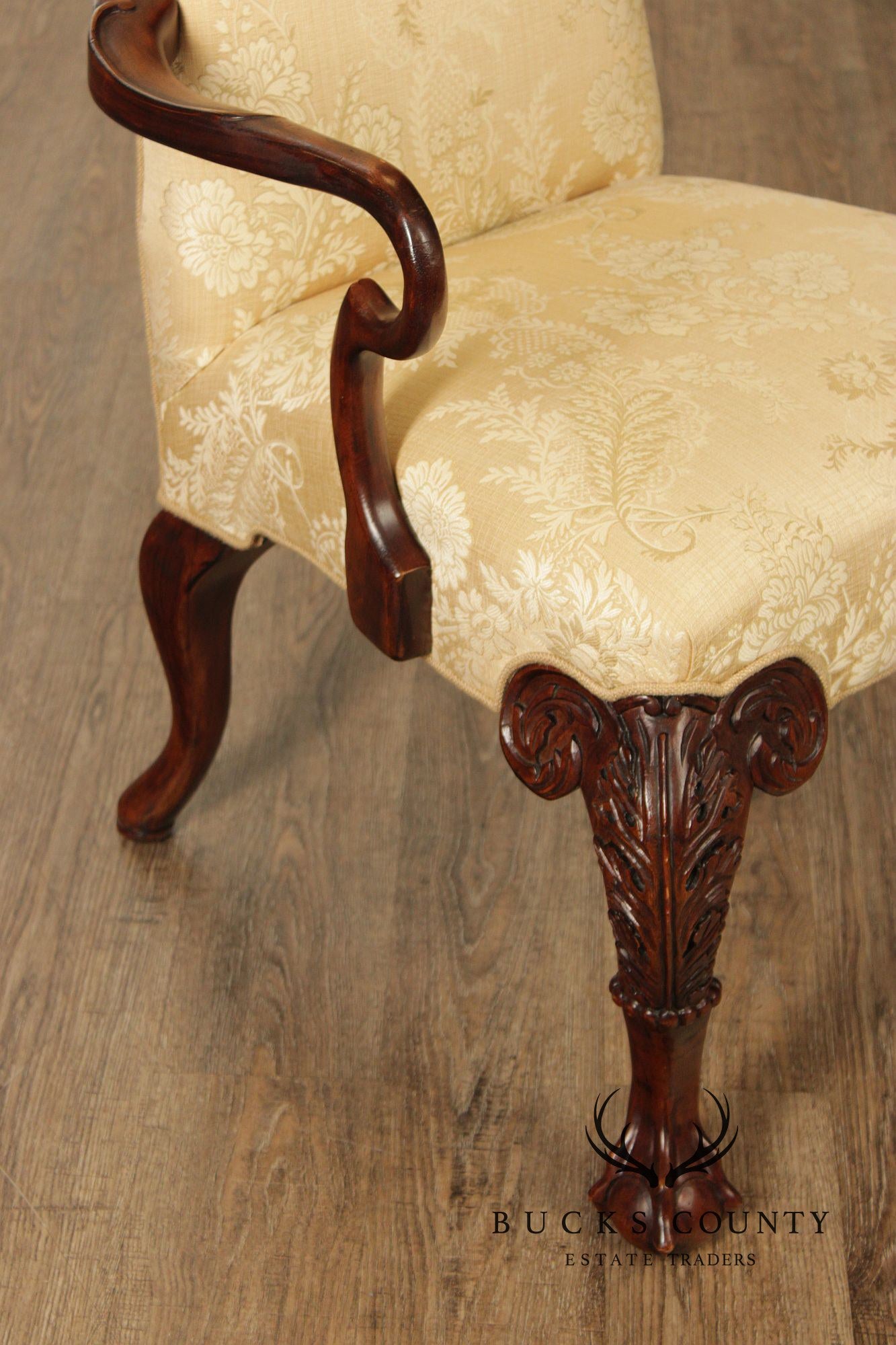 Century Furniture Georgian Style Pair of Mahogany Armchairs