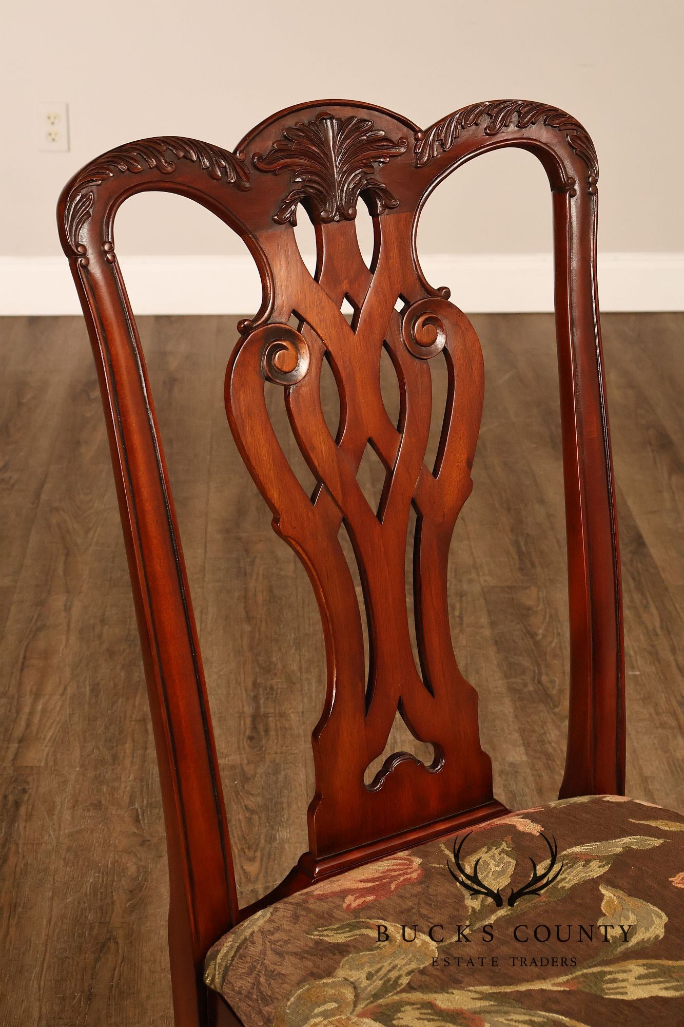 Maitland Smith Chippendale Style Set of Eight Mahogany Dining Chairs