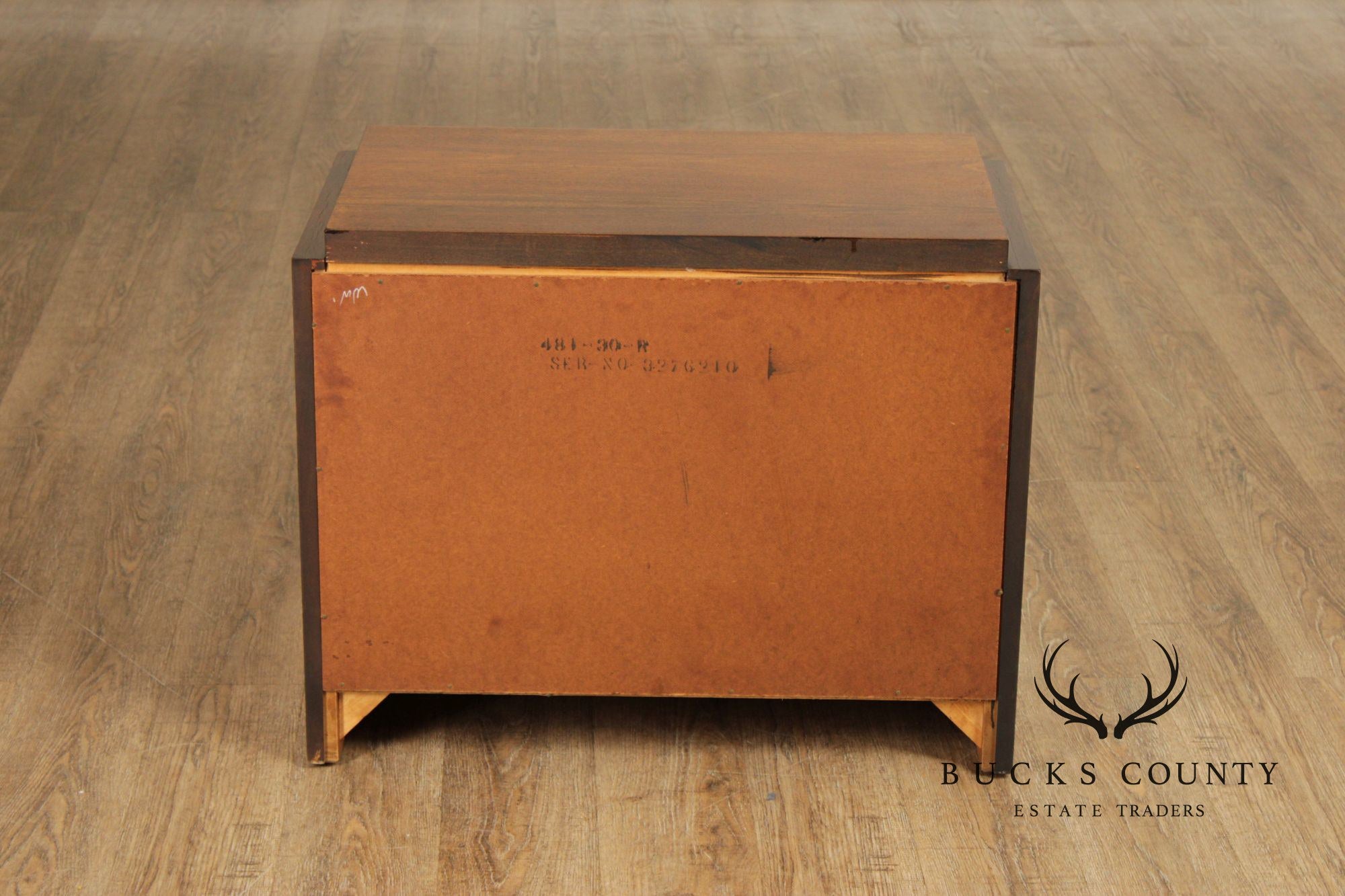 Lane Brutalist Pair of Walnut One-Drawer Nightstands