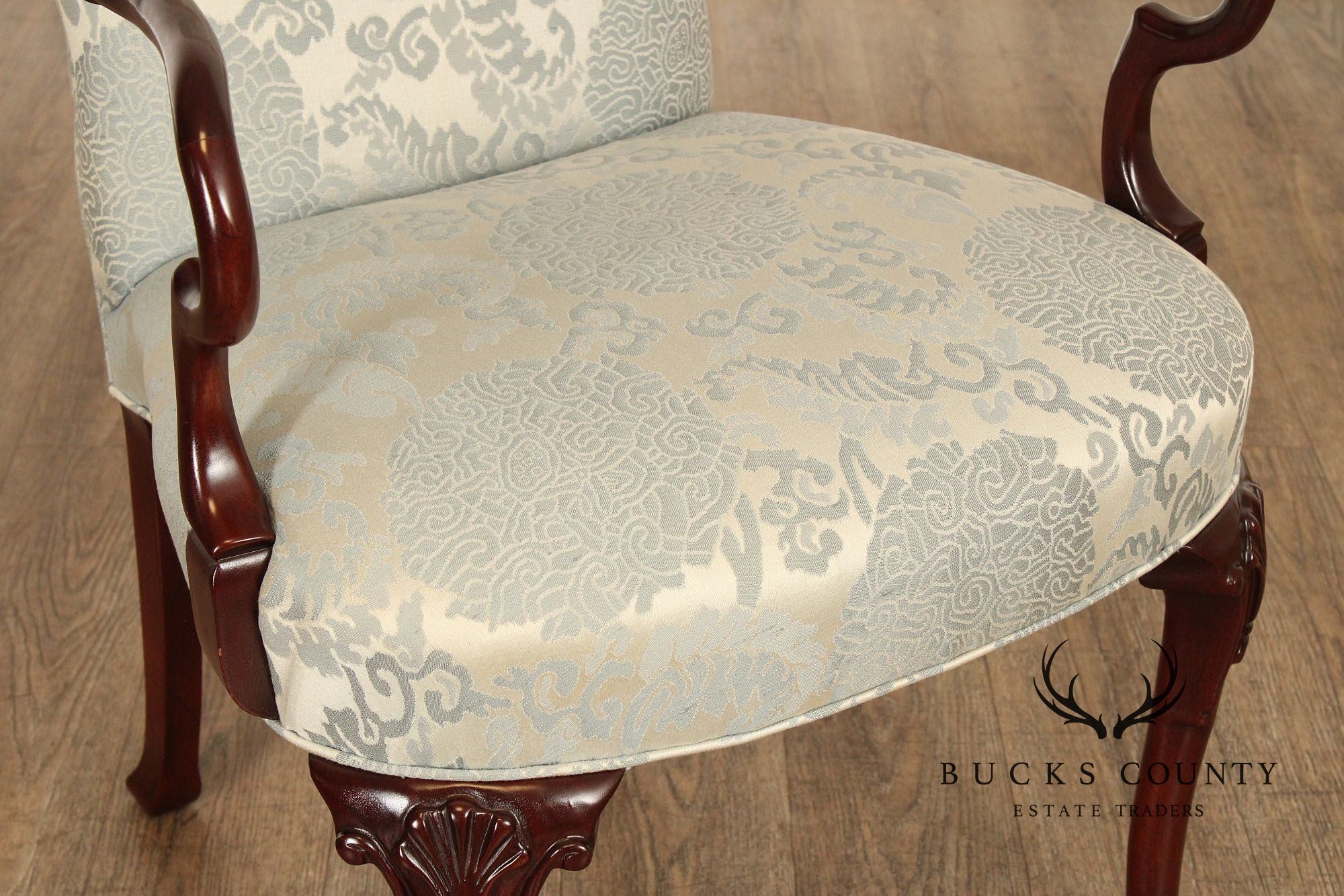 Hickory Chair Queen Anne Style Mahogany Armchair