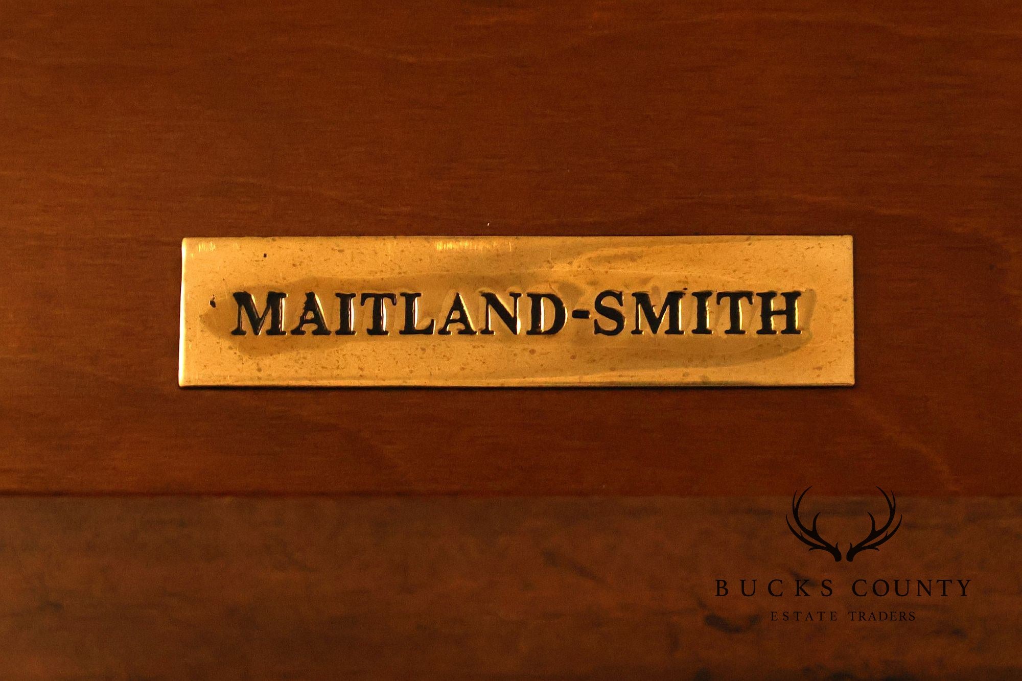 Maitland-Smith Leather Top Mahogany Executive Writing Desk
