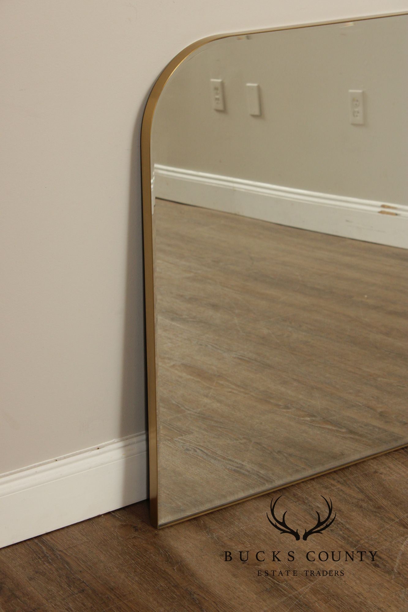 Crate & Barrel 'Edge' Brass Arch Wall Mirror