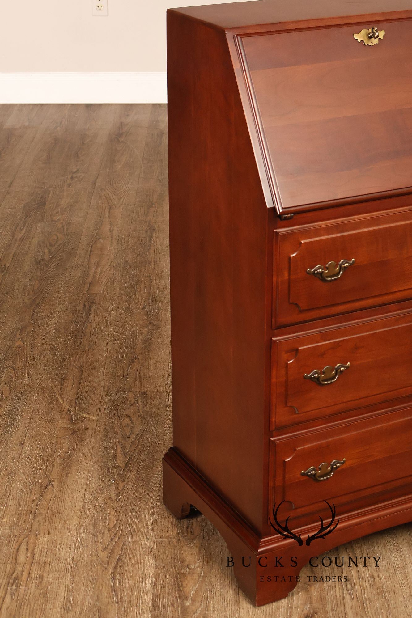 J.B. Van Sciver Co. Colonial Style Cherry Narrow Slant Front Desk