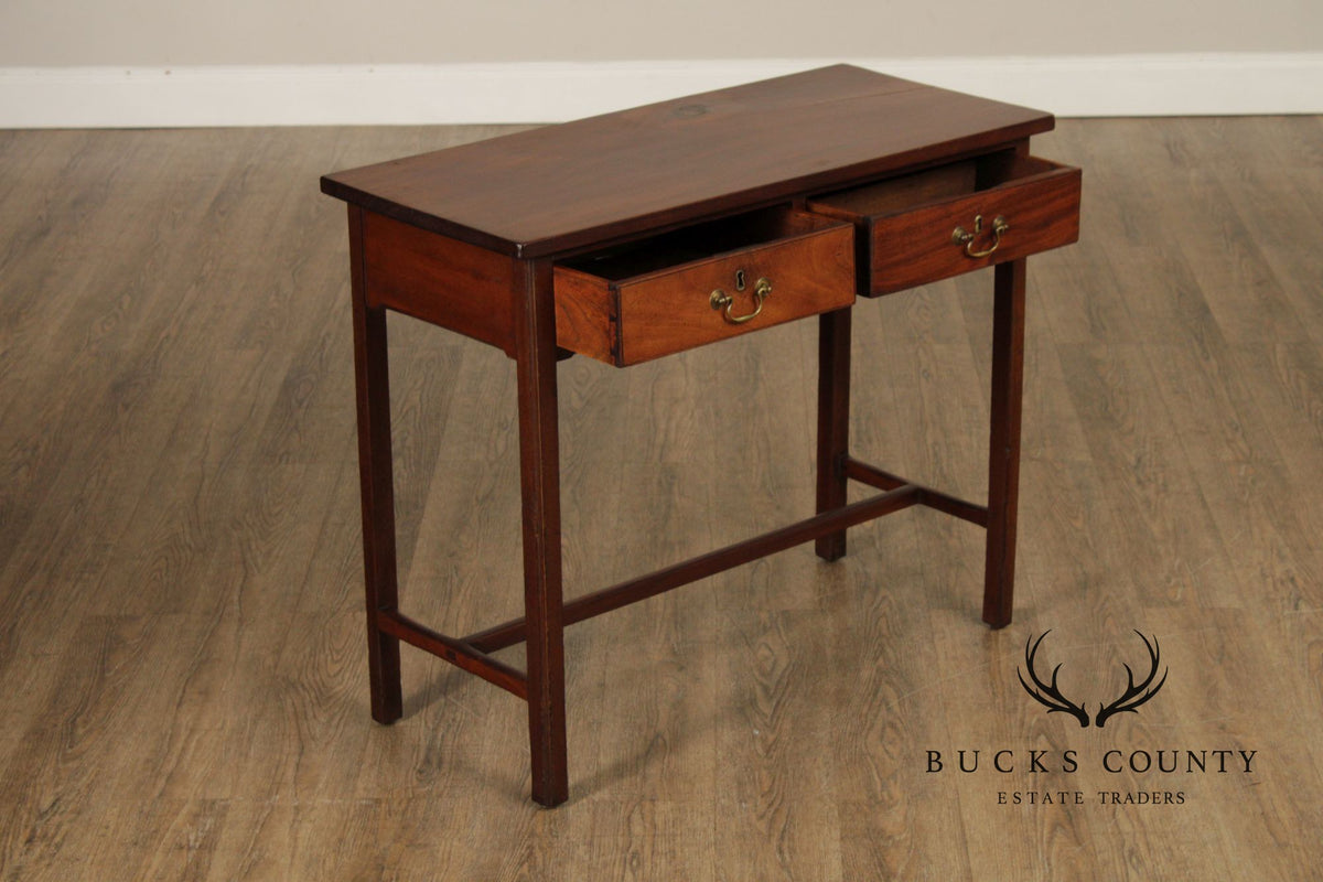 Antique Mahogany Two-Drawer Console Table