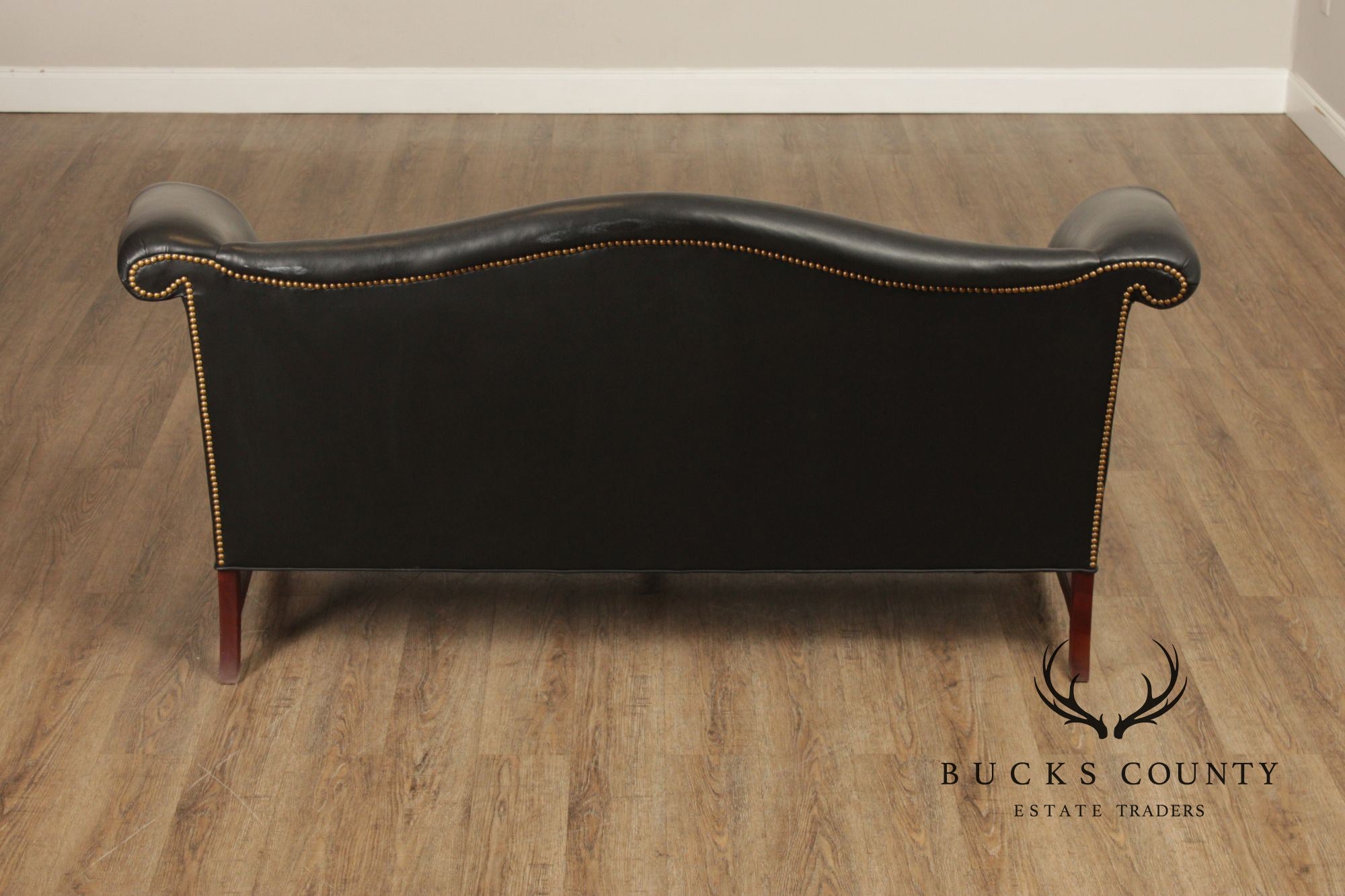 Hickory Chair Chippendale Style Mahogany and Leather Sofa