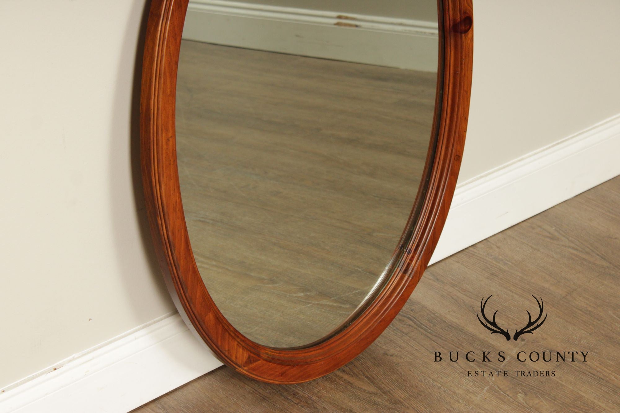 Ethan Allen Vintage Oval Pine Wall Mirror