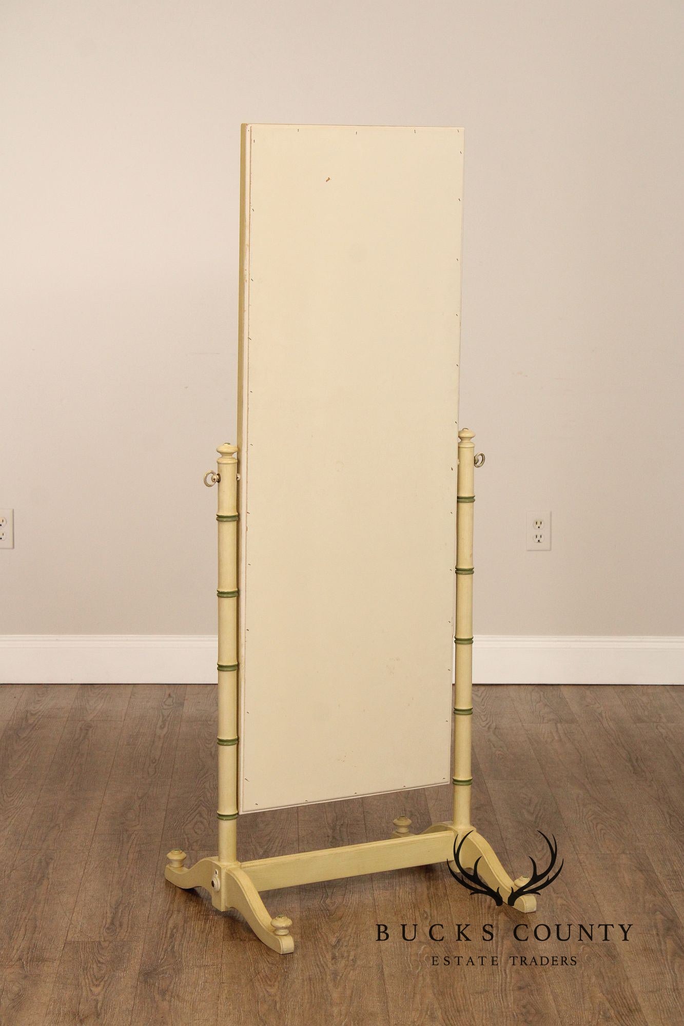 Thomasville Vintage Faux Bamboo Painted Cheval Mirror