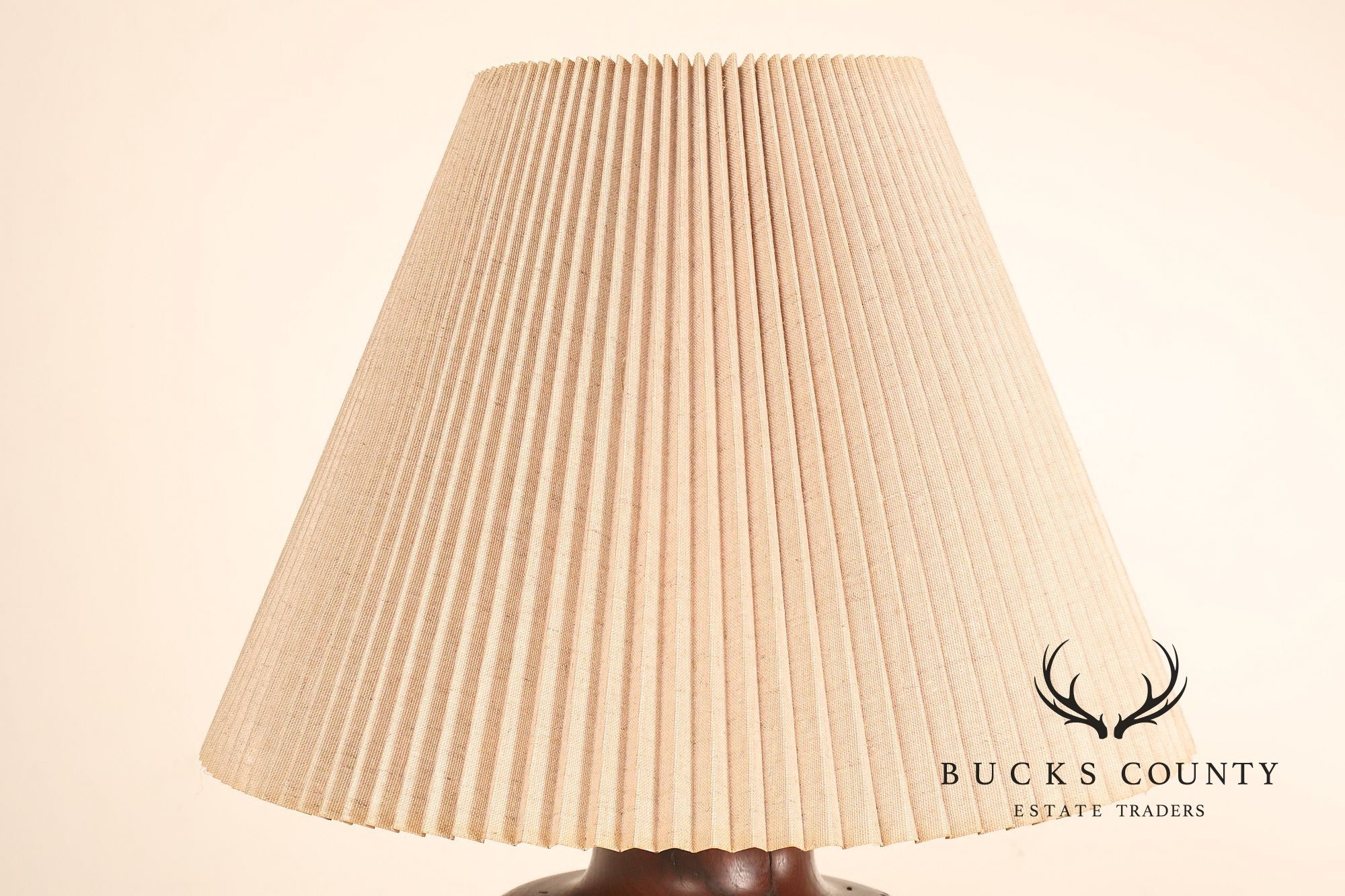 Organic Modern Mid Century Modern Pair of Turned Wood Table Lamps