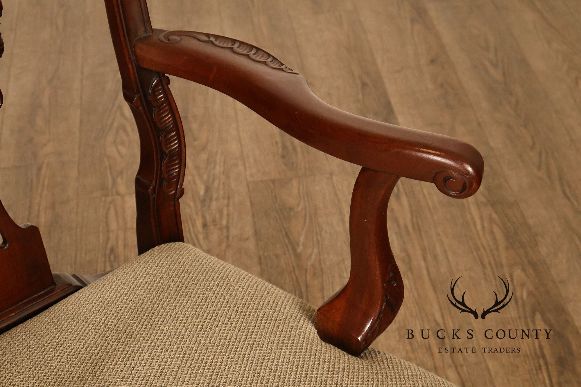 Chippendale Style Set of Eight Carved Mahogany Dining Chairs