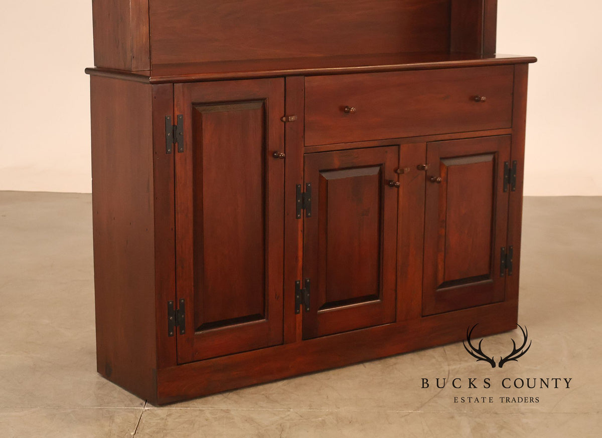 D.R. Dimes Pine Two-Piece Step-Back Cupboard