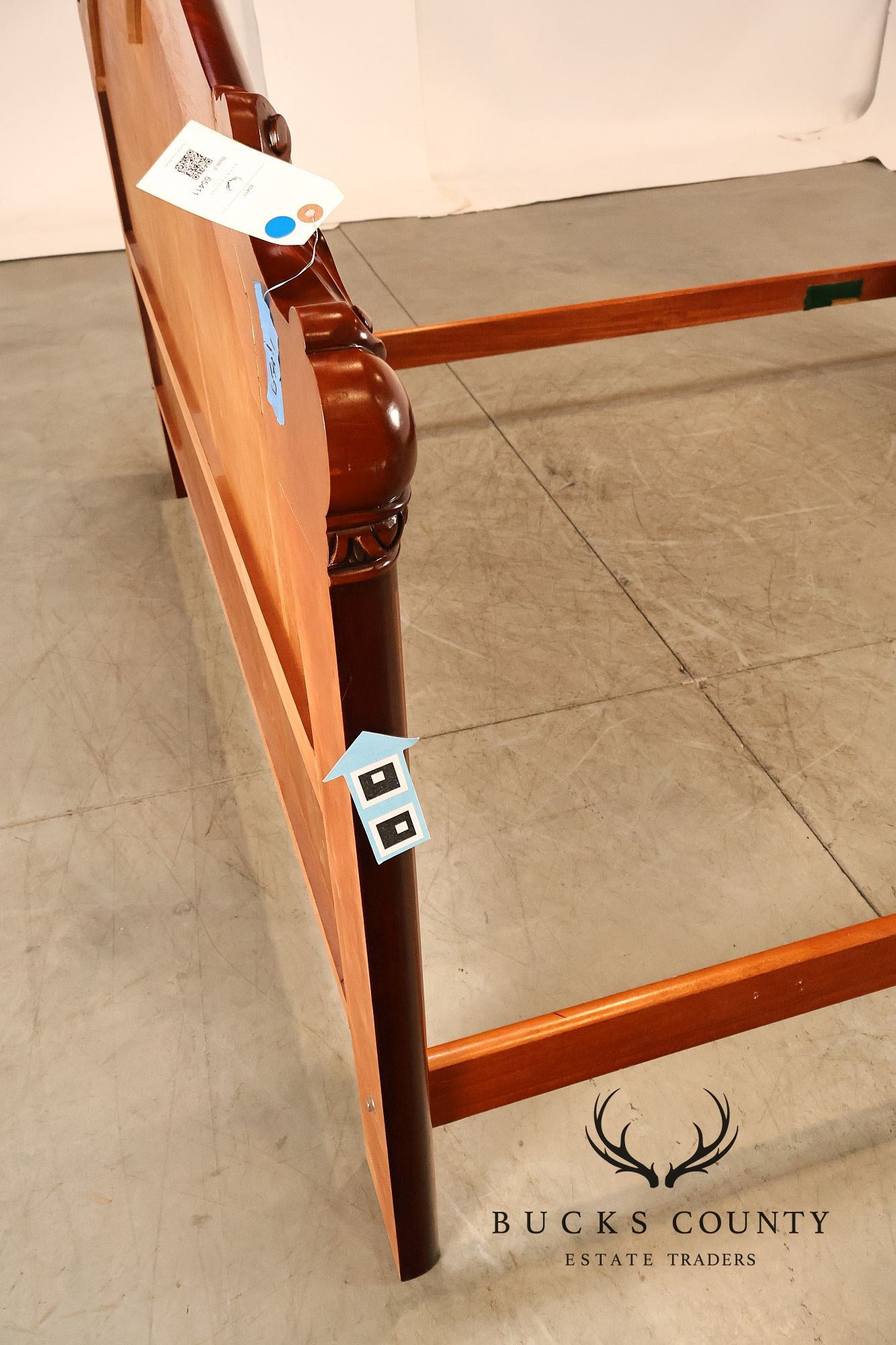 Italian Neoclassical Style King Size Mahogany Inlaid Bed