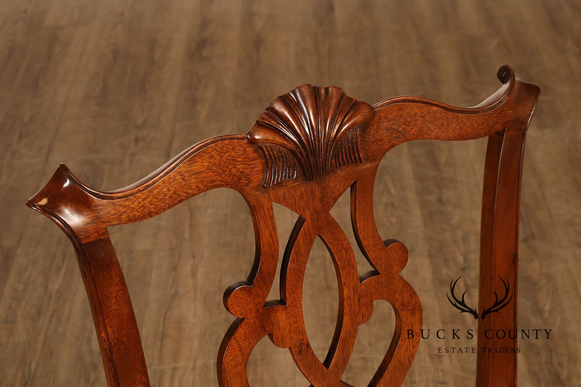 Stickley Chippendale Style Set of Four Mahogany Dining Chairs