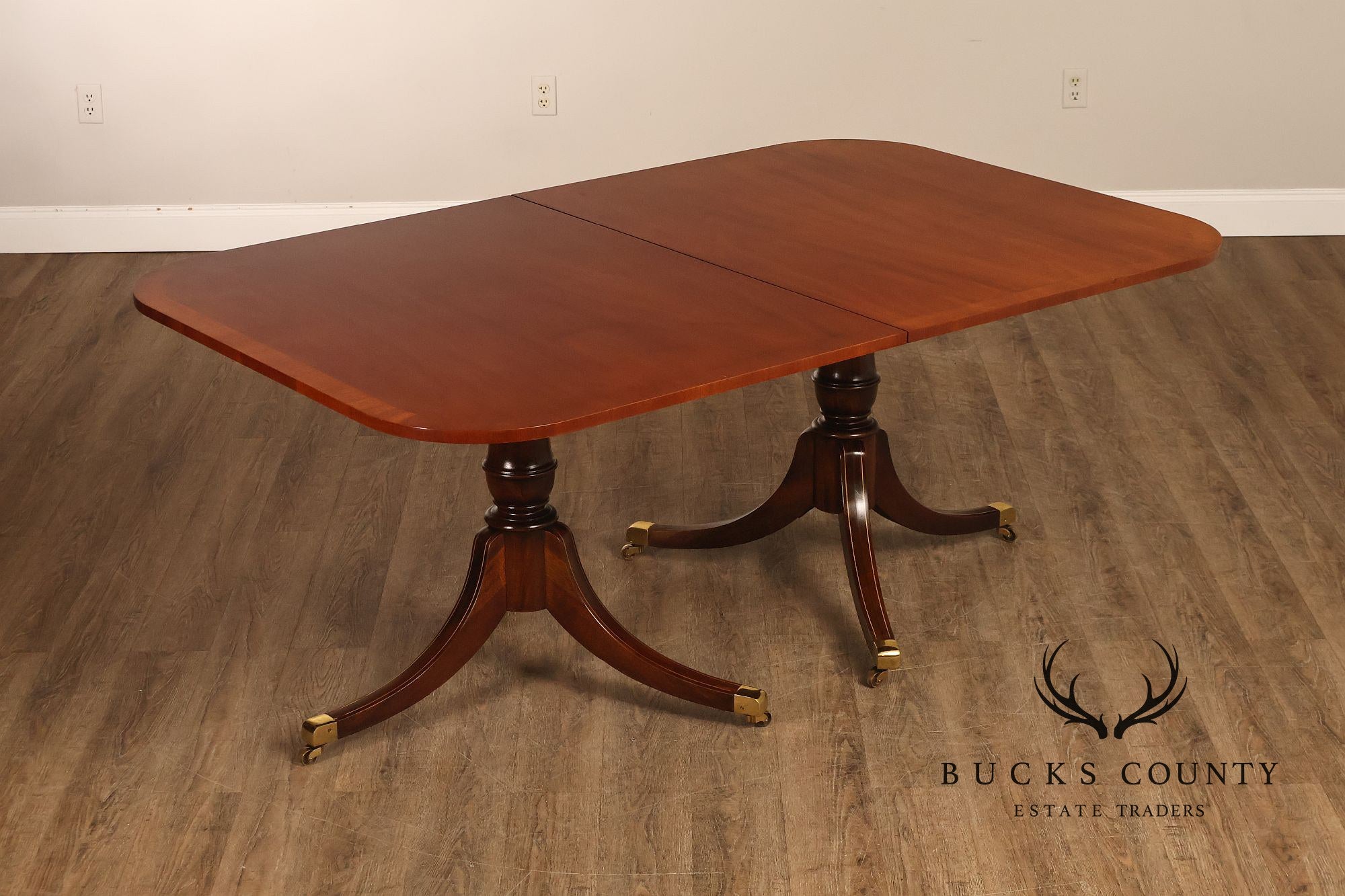 Federal Style Double Pedestal Mahogany Dining Table