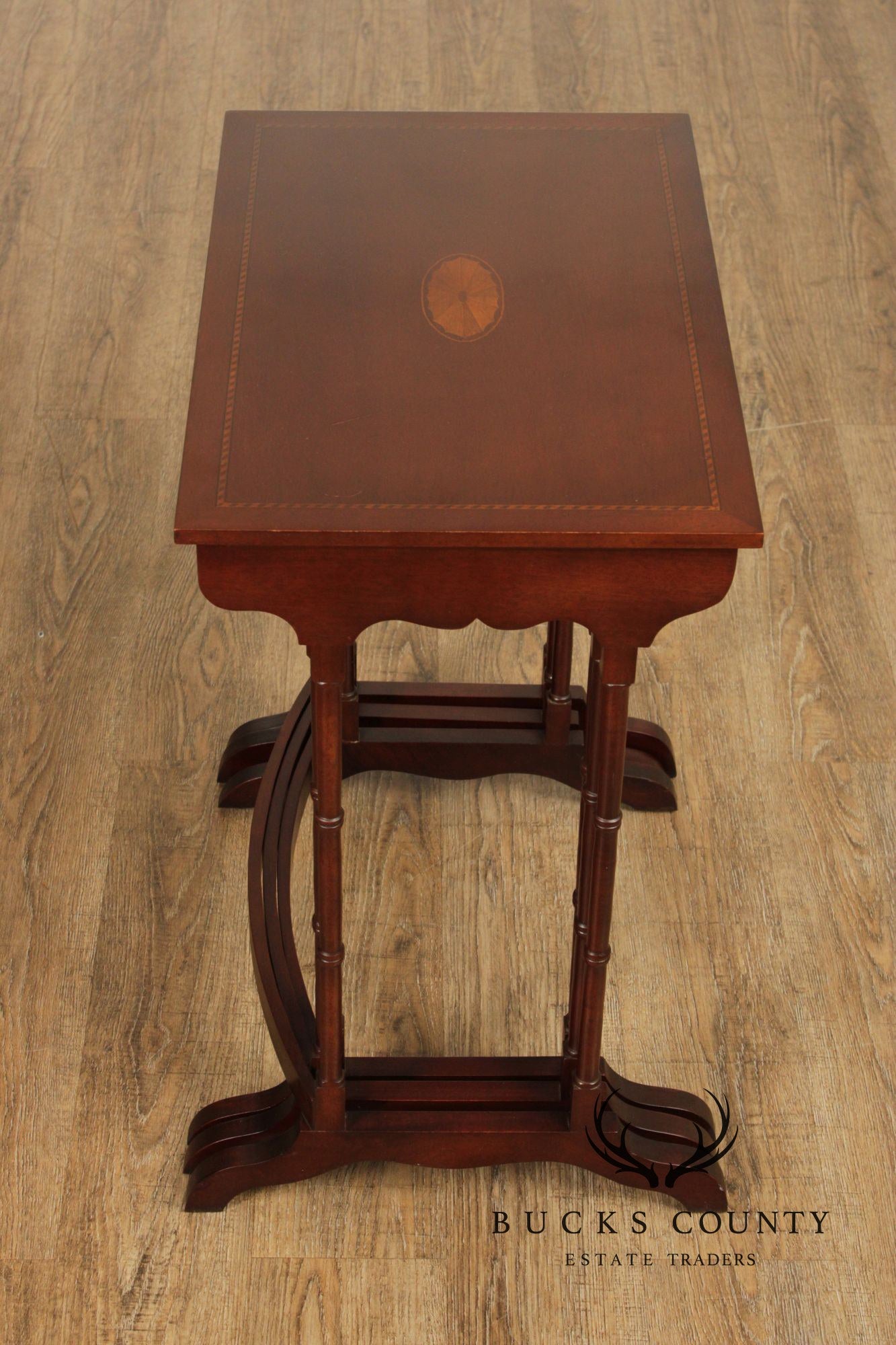 Colony Furniture Regency Style Inlaid Mahogany Nesting Tables