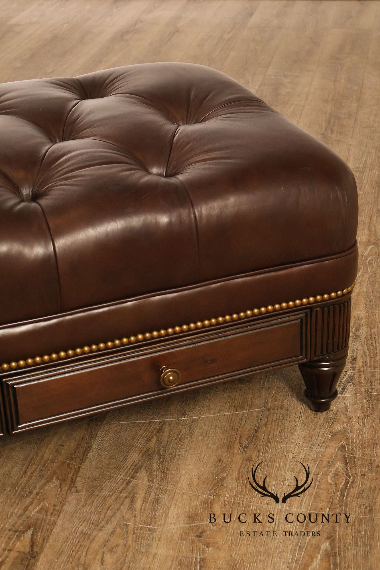 Hancock & Moore Tufted Leather 'Robinson' Cocktail Ottoman