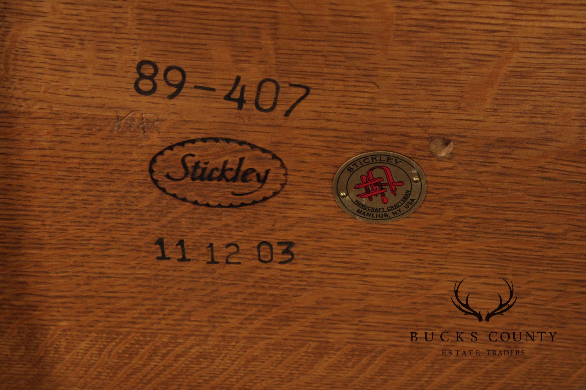 Stickley Mission Collection Round Oak Commemorative Library Table