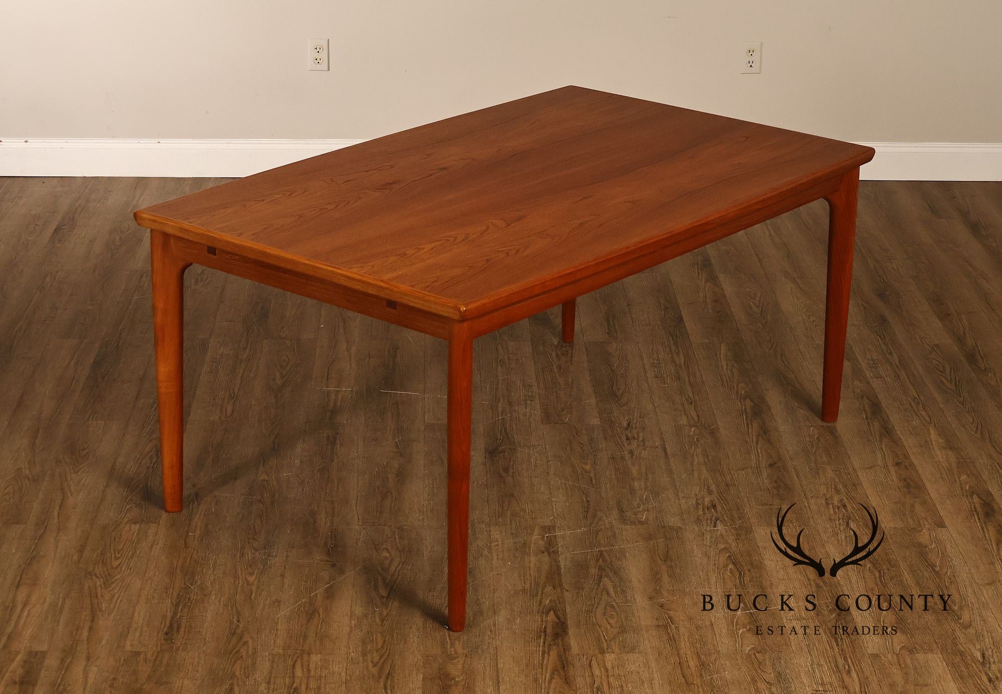 Danish Modern Teak Draw-Leaf Dining Table