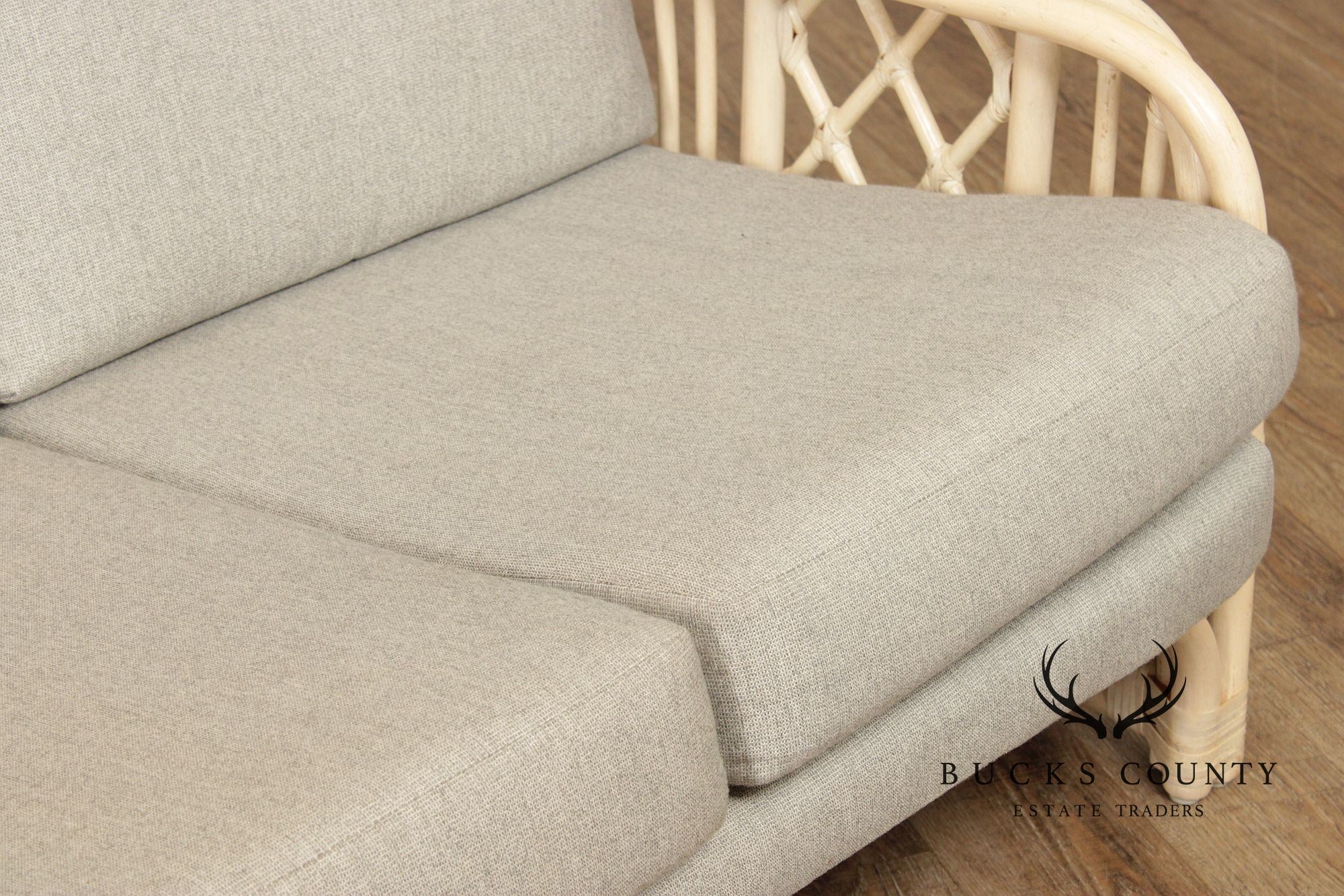 Brighton Pavilion Style Vintage Rattan Three-Seat Sofa