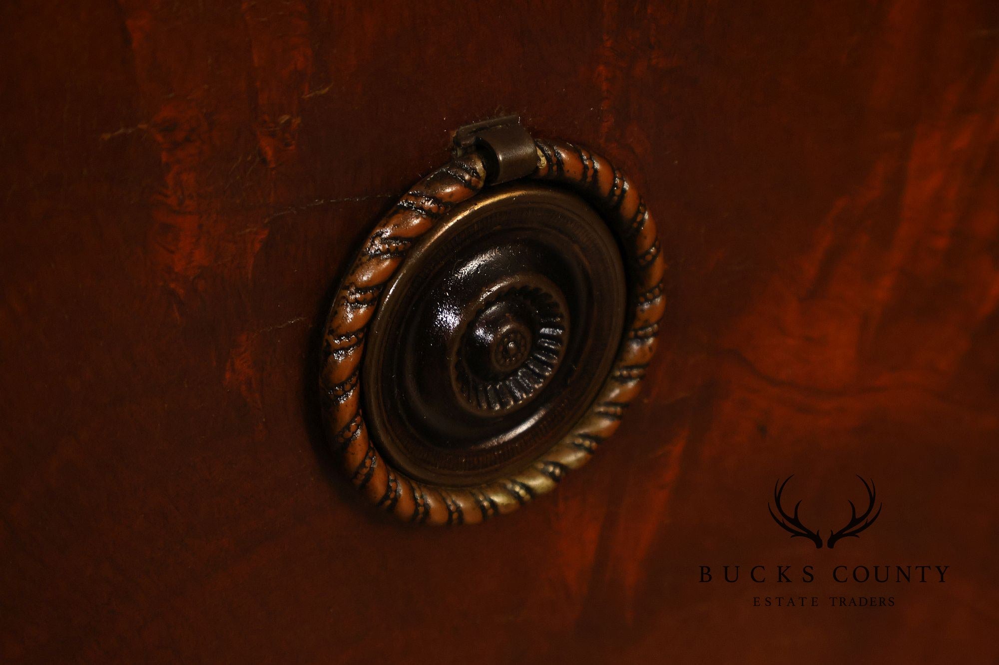 Federal Style Custom Mahogany Sideboard With Inlay And Tambour Door