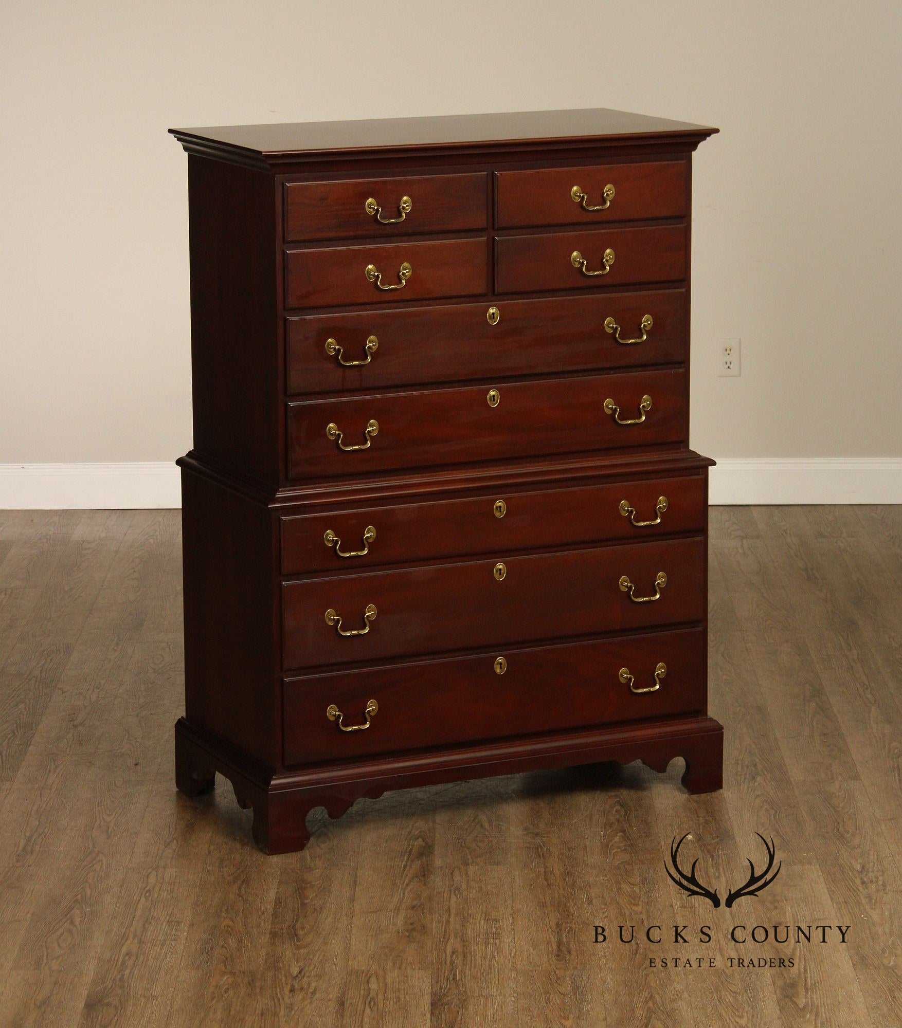 Link Taylor Chippendale Style Mahogany Chest on Chest