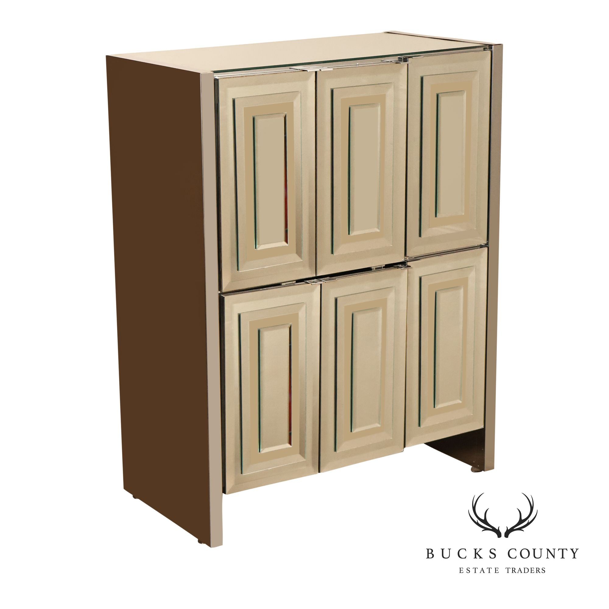 Ello Hollywood Regency Mirrored Armoire