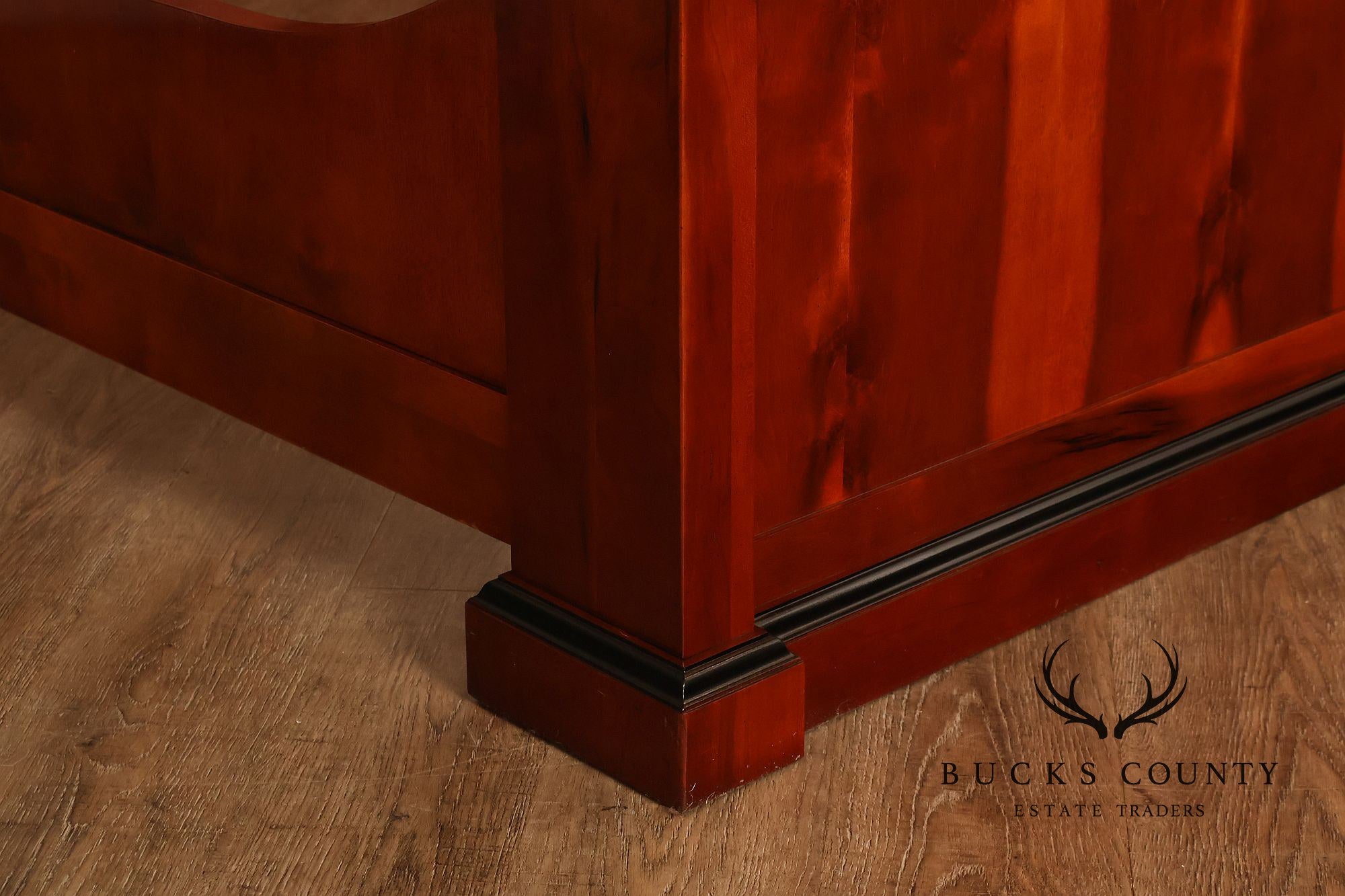 Century Furniture Biedermeier Style Yew Wood Queen Sleigh Bed