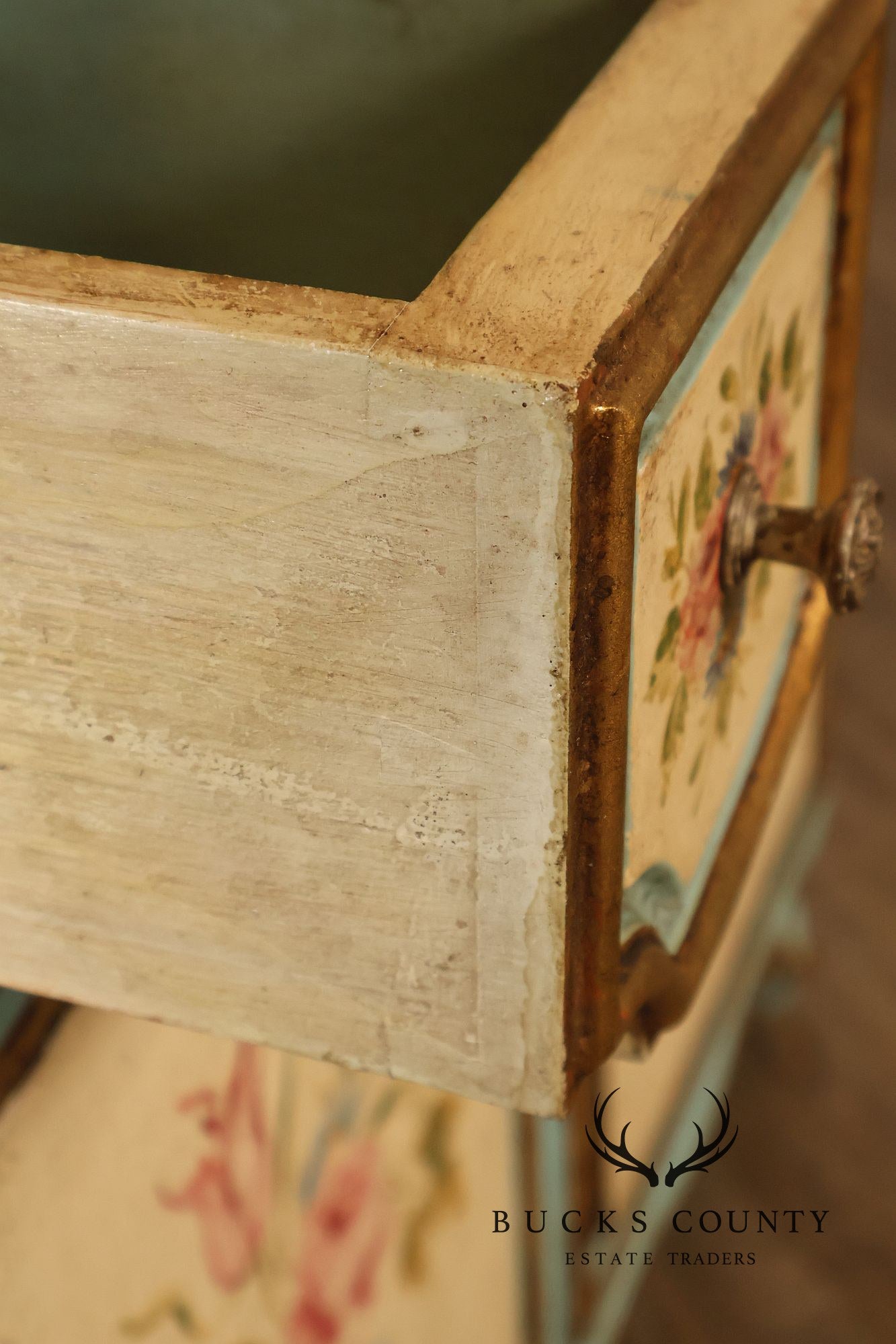Venetian Style Hand Painted Florentine Cabinet On Stand