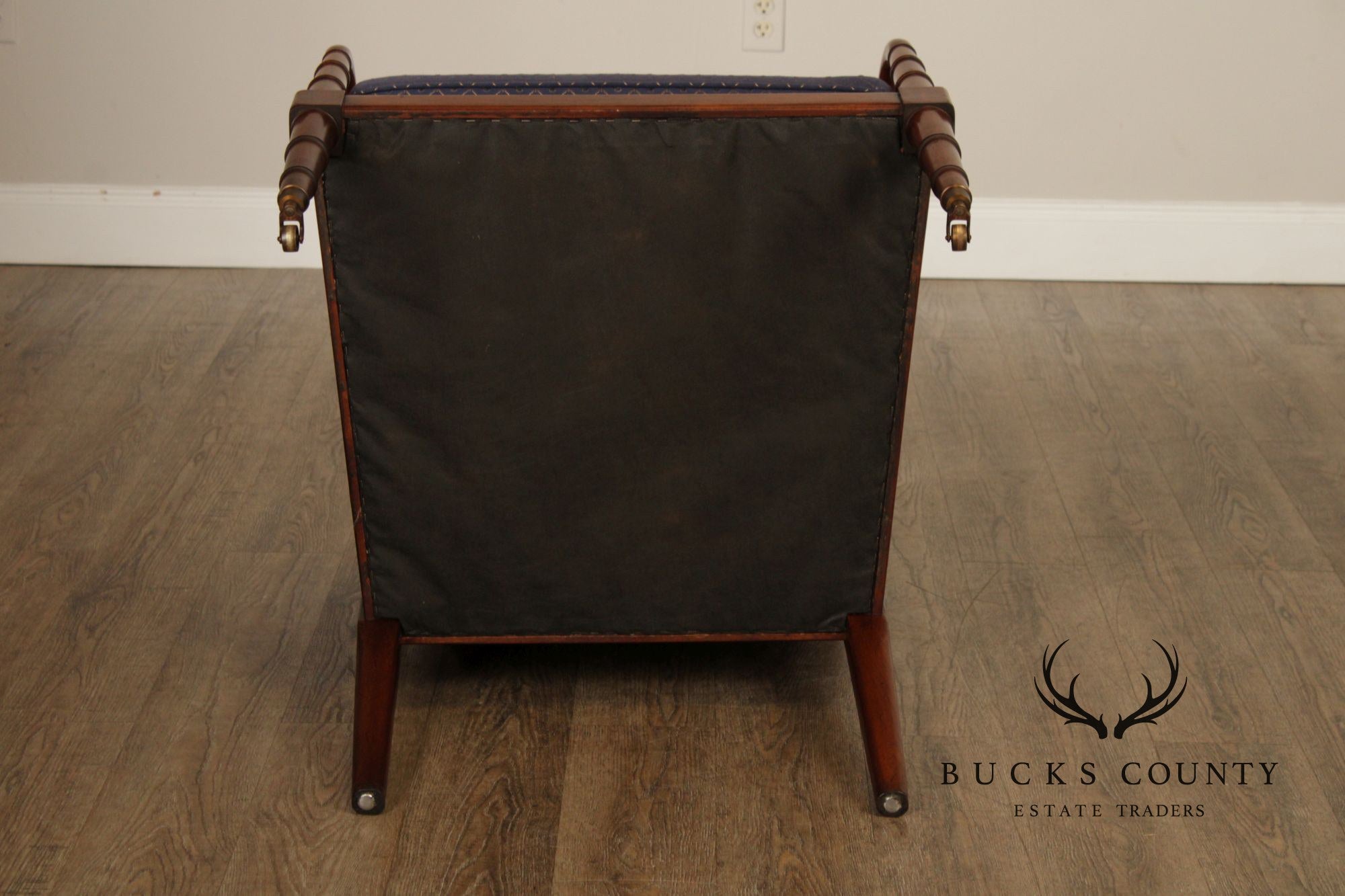 Hickory Chair Faux Bamboo and Caned Armchair and Ottoman
