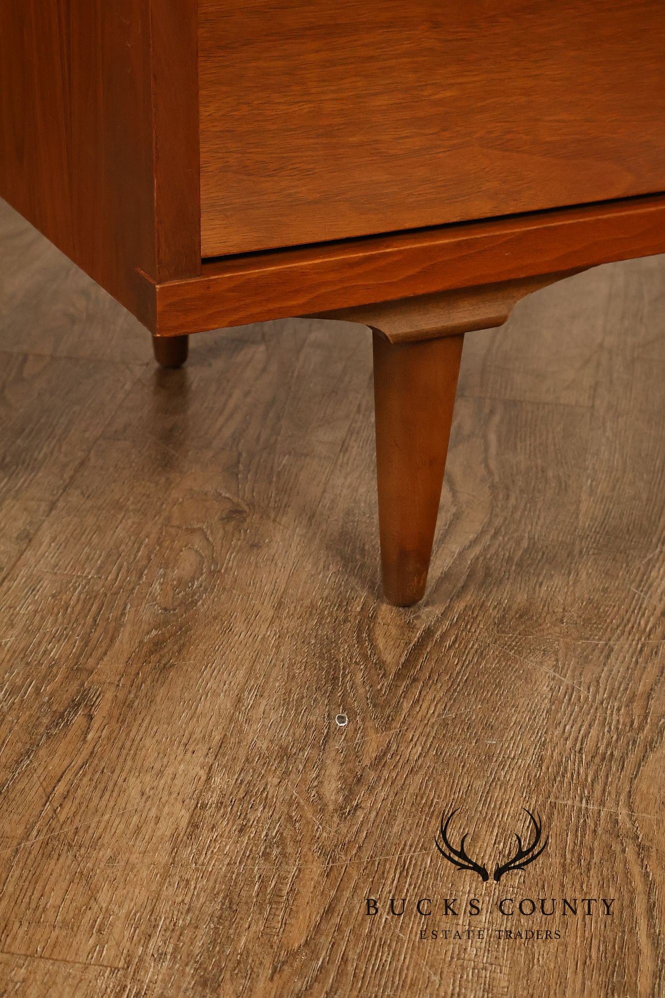 Mid Century Modern Sculpted Front Writing Desk