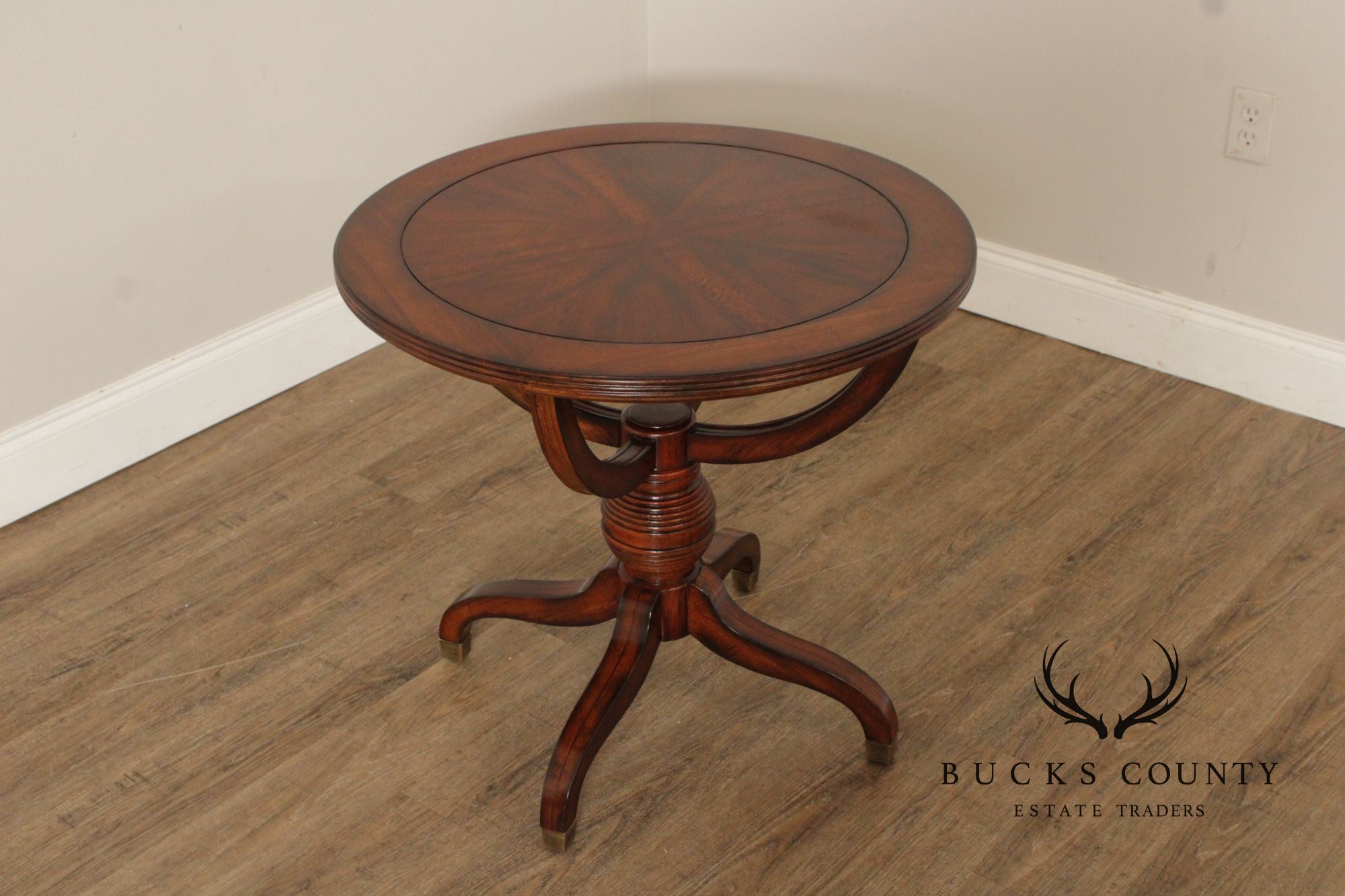 Regency Style Mahogany Round Top Side Table