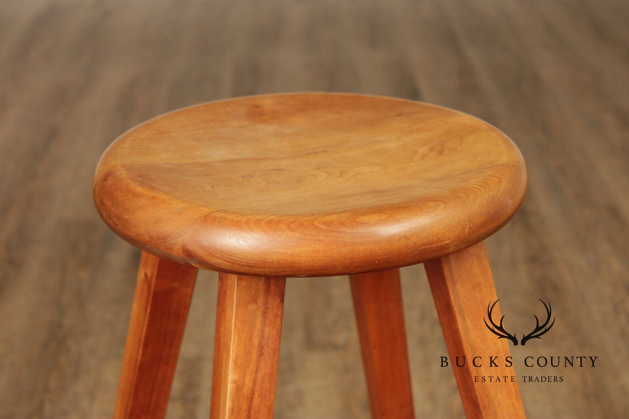 Thomas Moser Pair Of Cherry Splay Leg Counter Stools