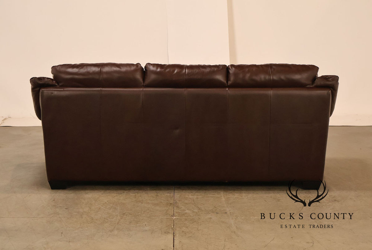Italsofa Contemporary Brown Leather Three Seat Sofa