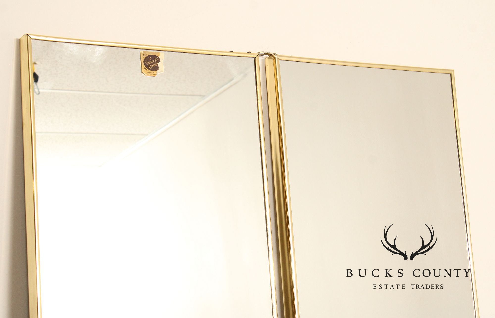 Hollywood Regency Two-Panel Mirrored Room Screen