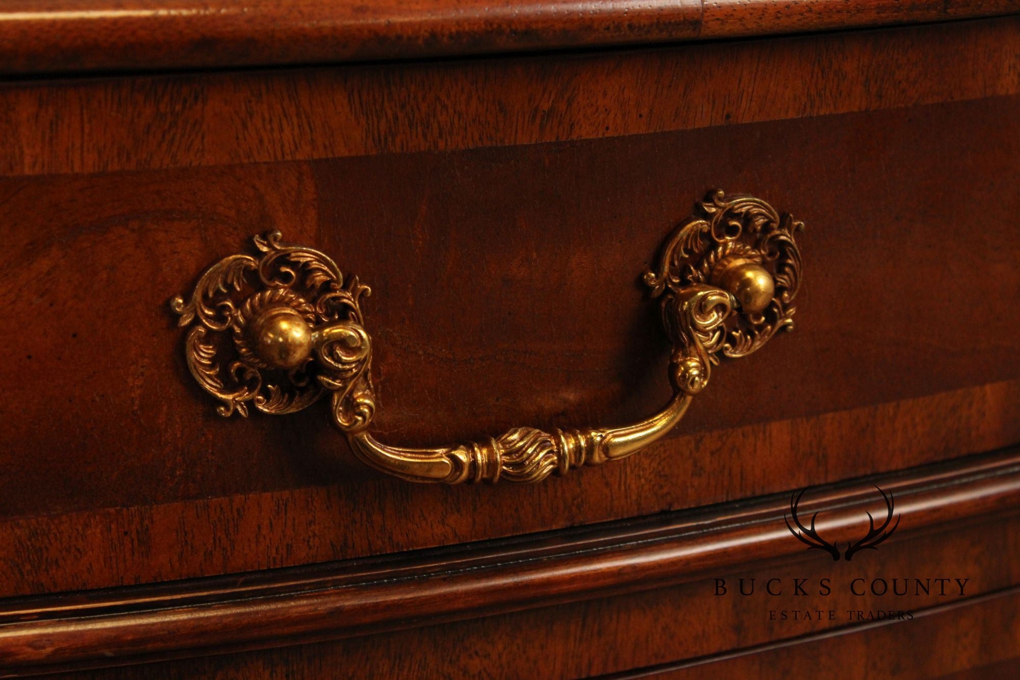 Maitland Smith Georgian Style Leather Top Mahogany Oval Desk