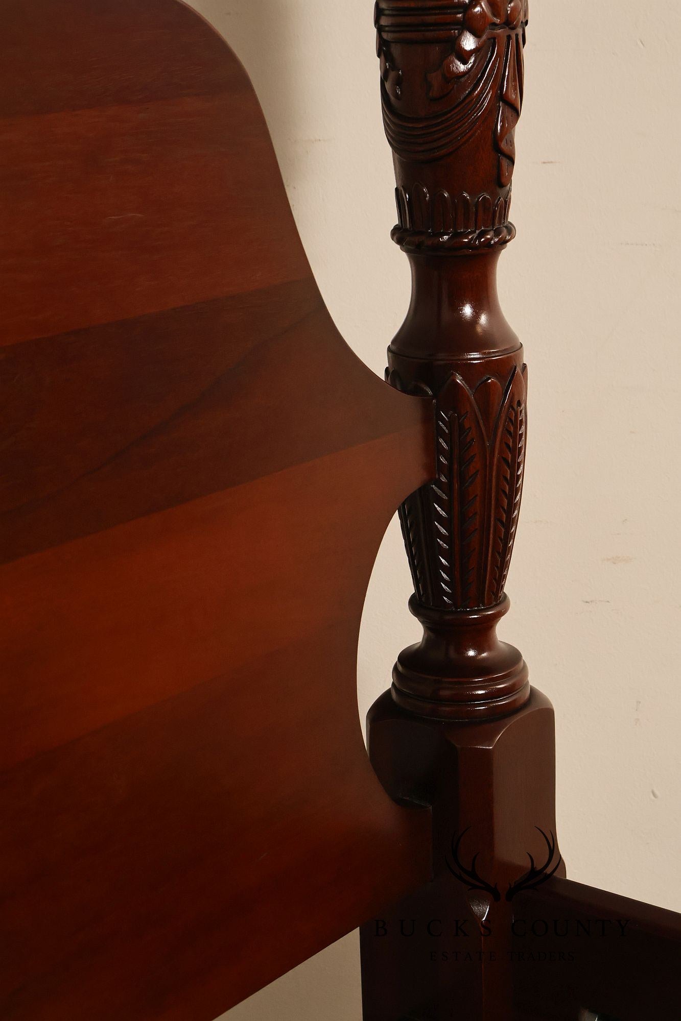 Lexington Queen Size Solid Mahogany Rice Carved Poster Bed