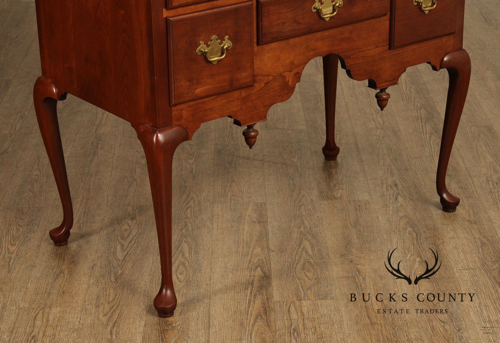 Custom Crafted Queen Anne Style Cherry Highboy Chest