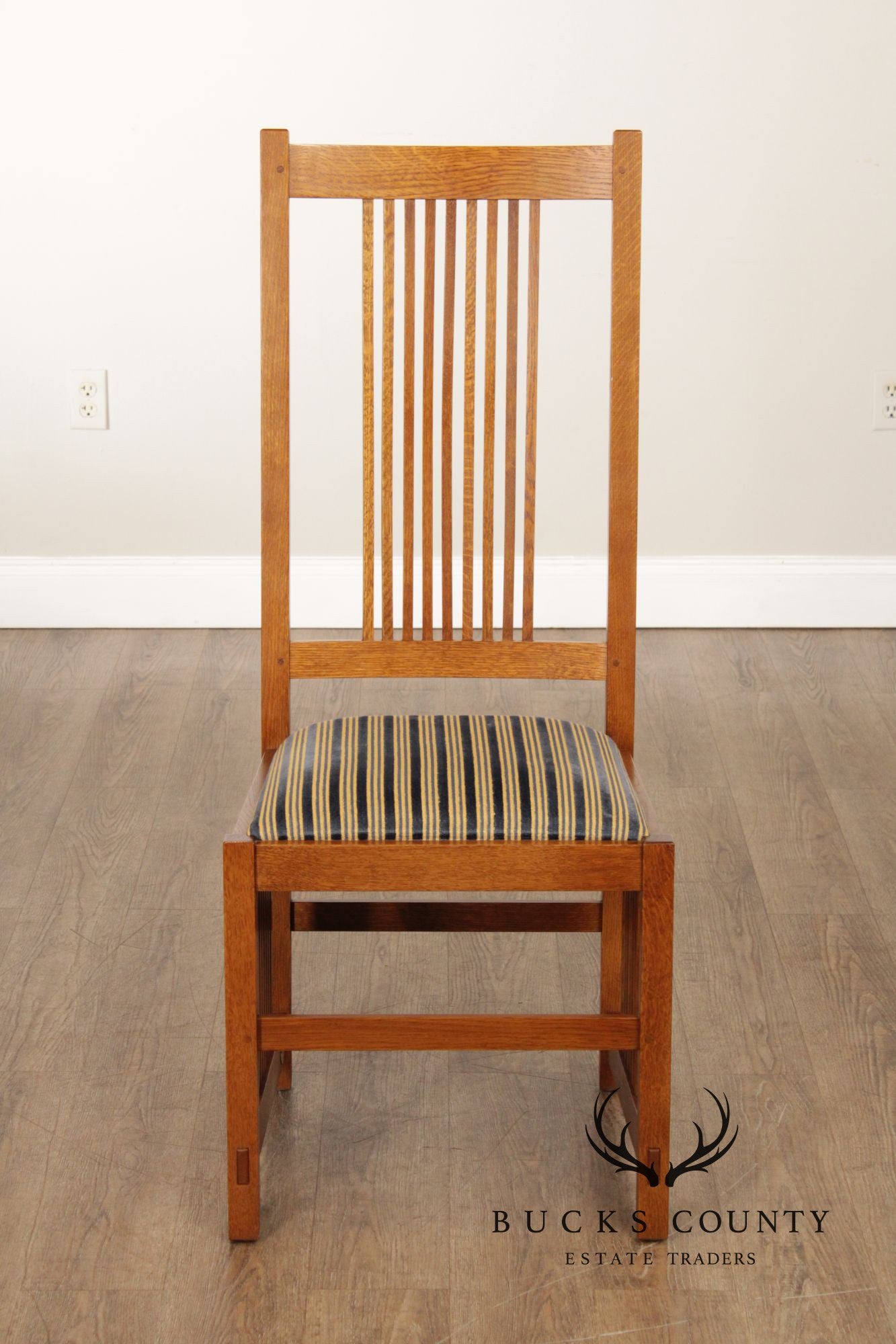 Stickley Mission Collection Set of Six Oak Spindle Dining Chairs