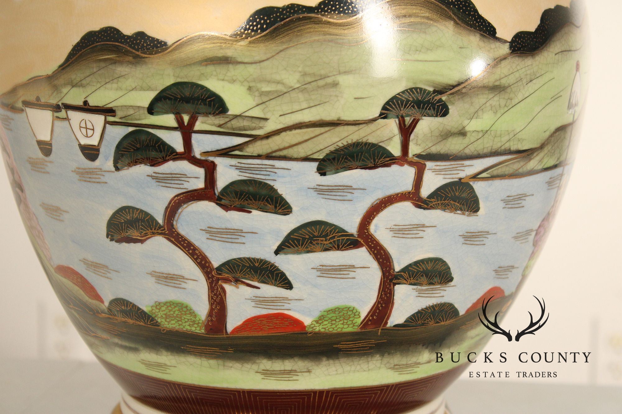 Frederick Cooper Asian Style Porcelain Ginger Jar Table Lamp