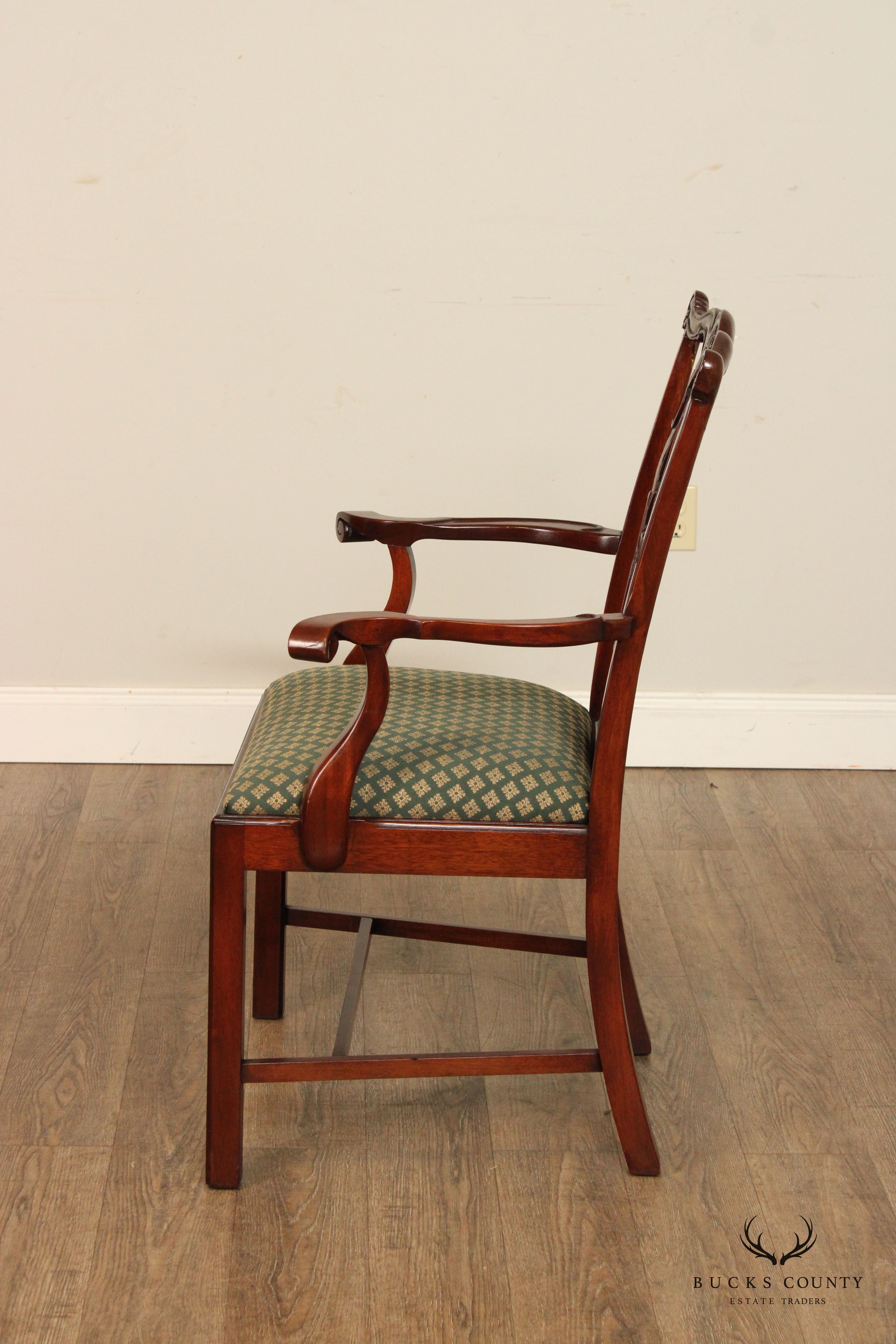 Chippendale Style Carved Mahogany Armchair