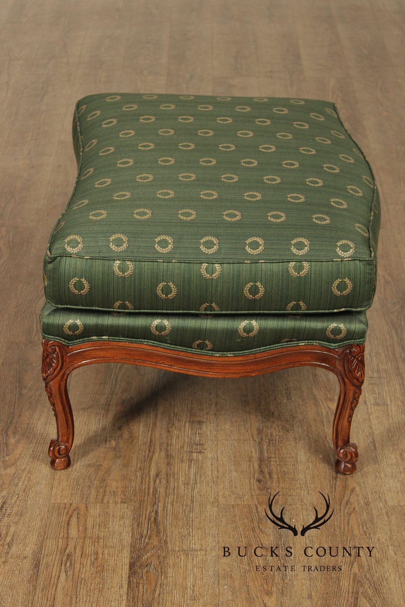 Sherrill Furniture Rococo Style Carved Ottoman