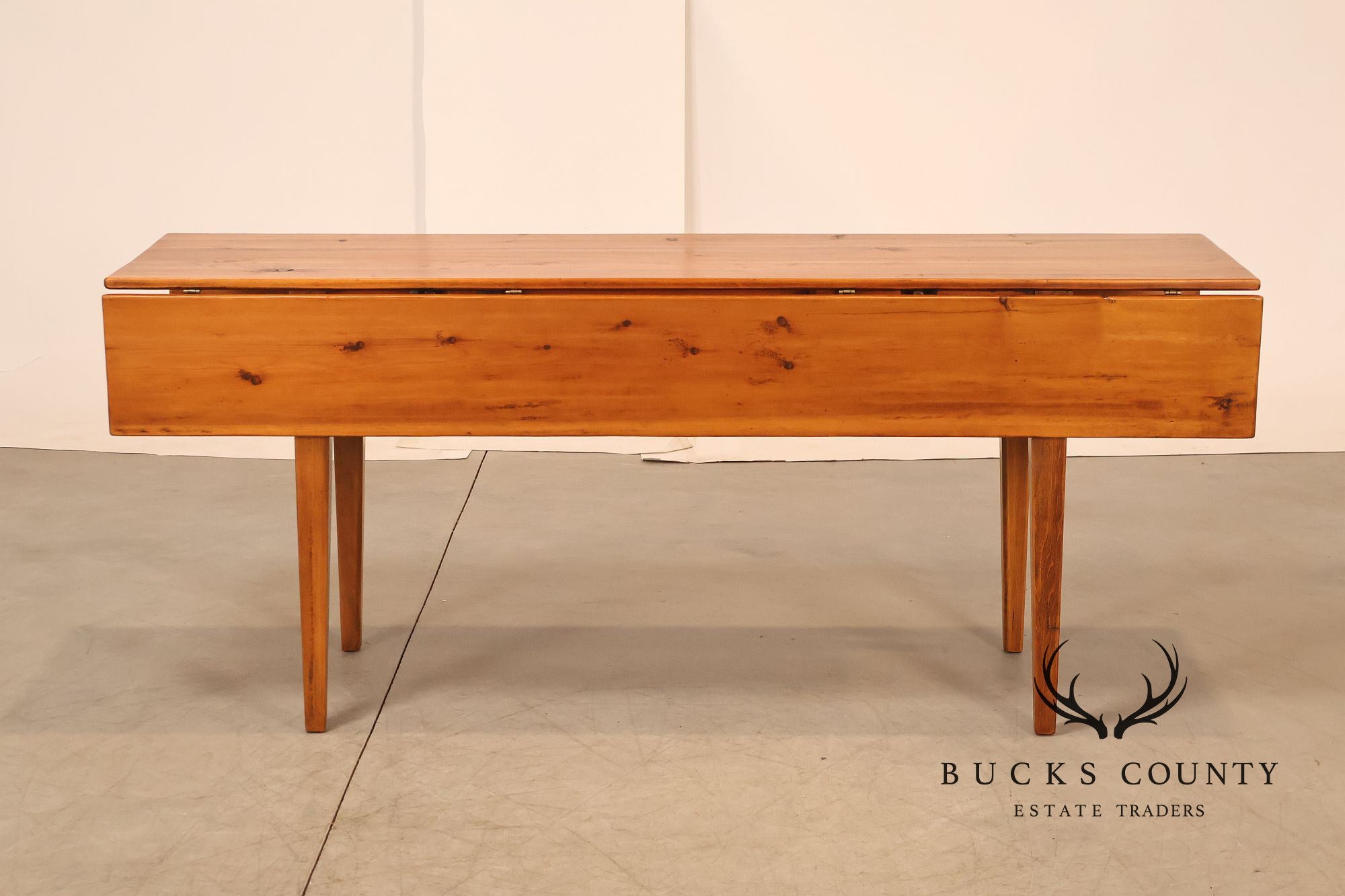 Stephen Von Hohen Primitive Pine Drop Leaf Dining Table